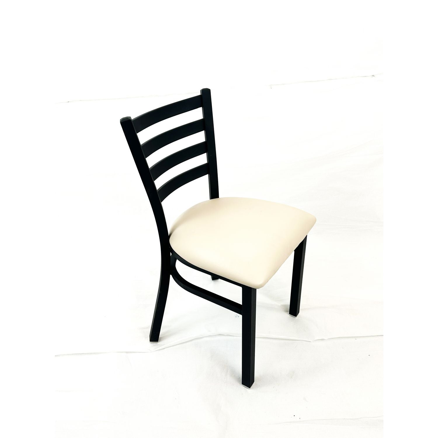 JMC Furniture White Horse Series Side Chairs, Supports Up to 300 lb, 18" Seat Height, Cream Seat, Black Back, Black Base - Bloom Skins