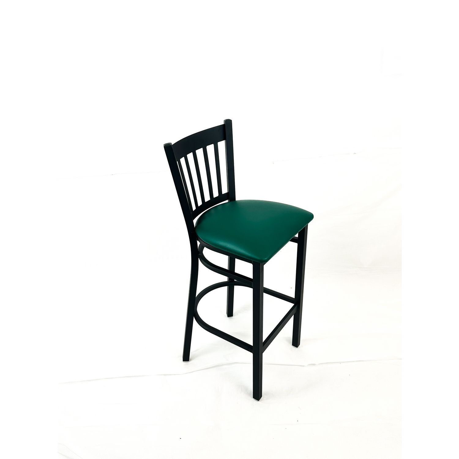 JMC Furniture Cobra Series Barstool, Supports Up to 300 lbs, 28.5" Seat Height, Green Seat, Black Back, Black Base - Bloom Skins