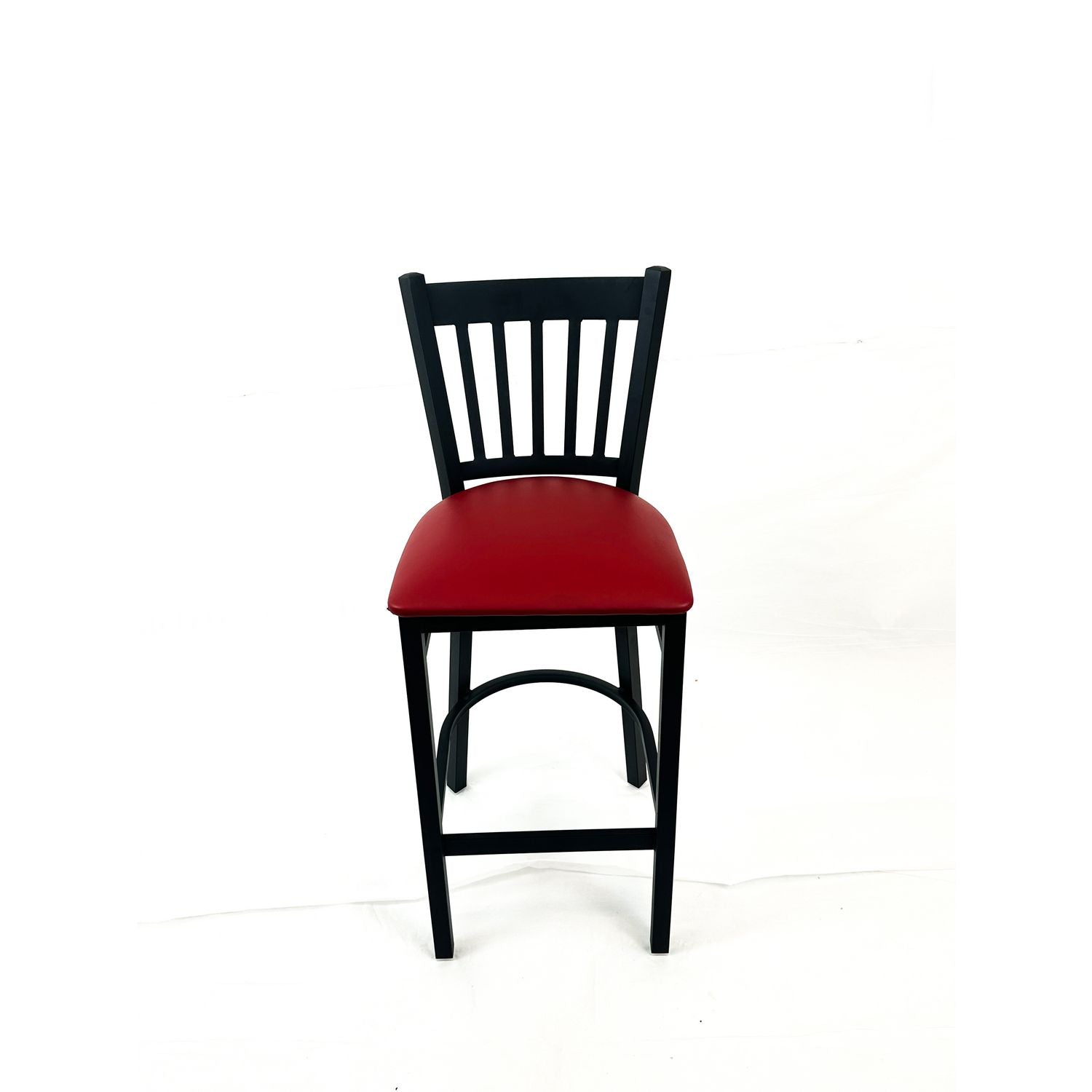 JMC Furniture Cobra Series Barstool, Supports Up to 300 lb, 28.5" Seat Height, Burgundy Seat, Black Back, Black Base - Bloom Skins