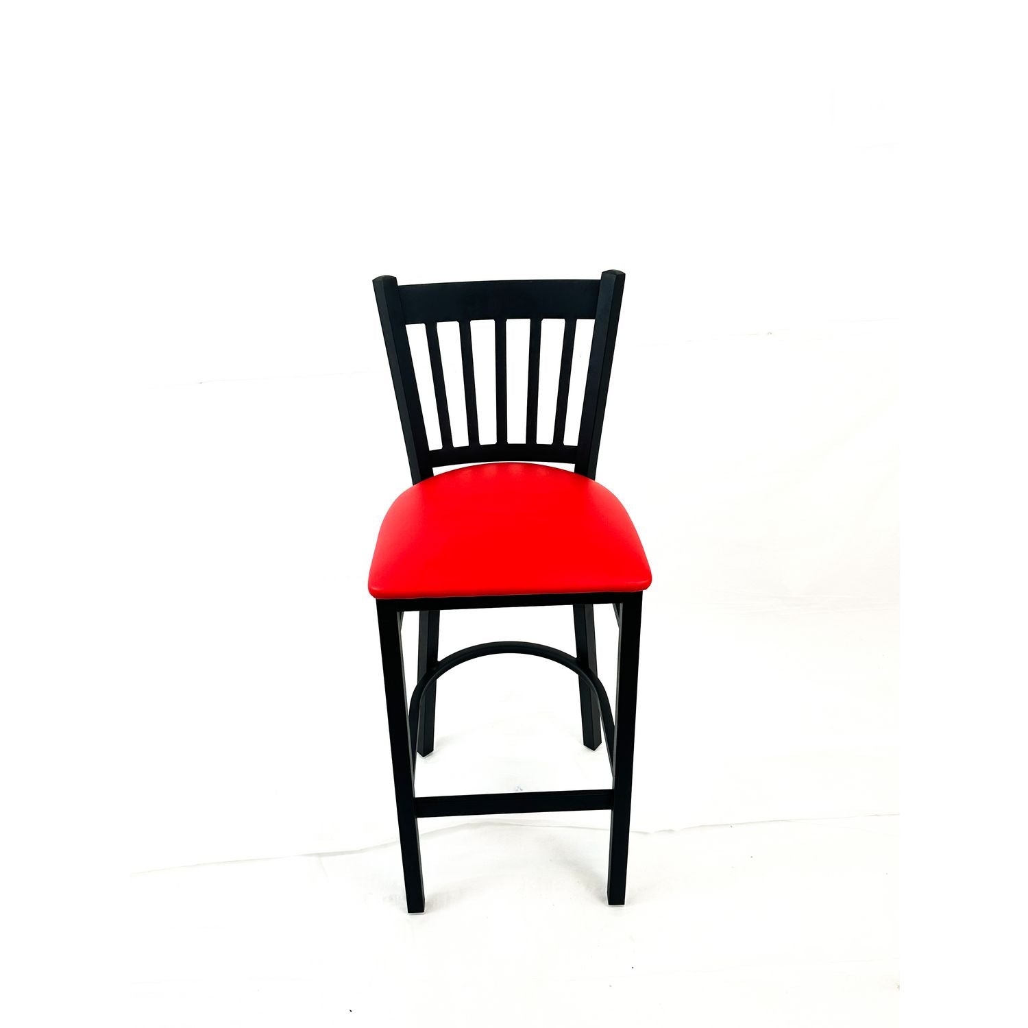 JMC Furniture Cobra Series Barstool, Supports Up to 300 lb, 28.5" Seat Height, Red Seat, Black Back, Black Base - Bloom Skins