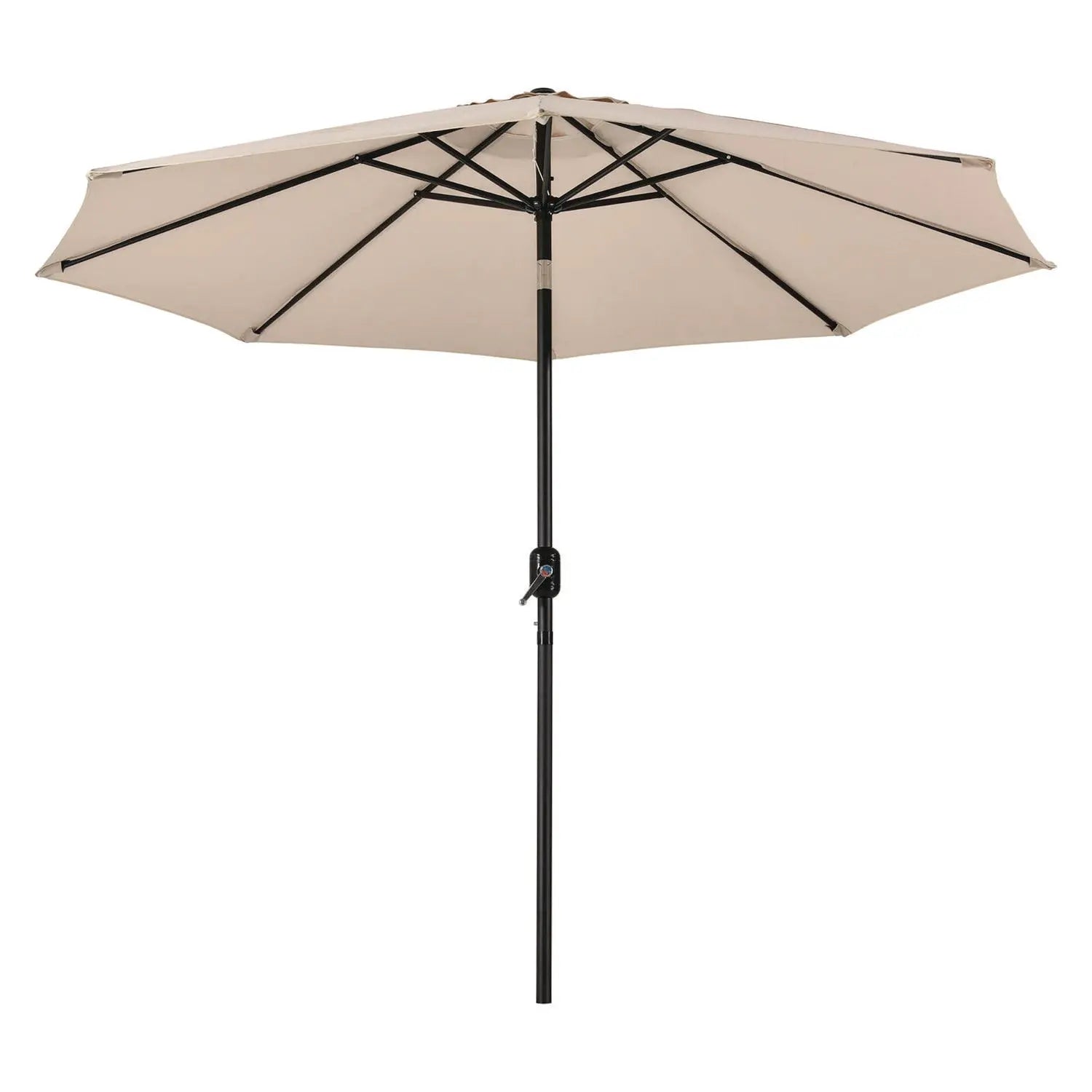 Global Industrial® Outdoor Umbrella with Tilt Mechanism, 102" Span, 94" Long, Tan Canopy, Black Handle