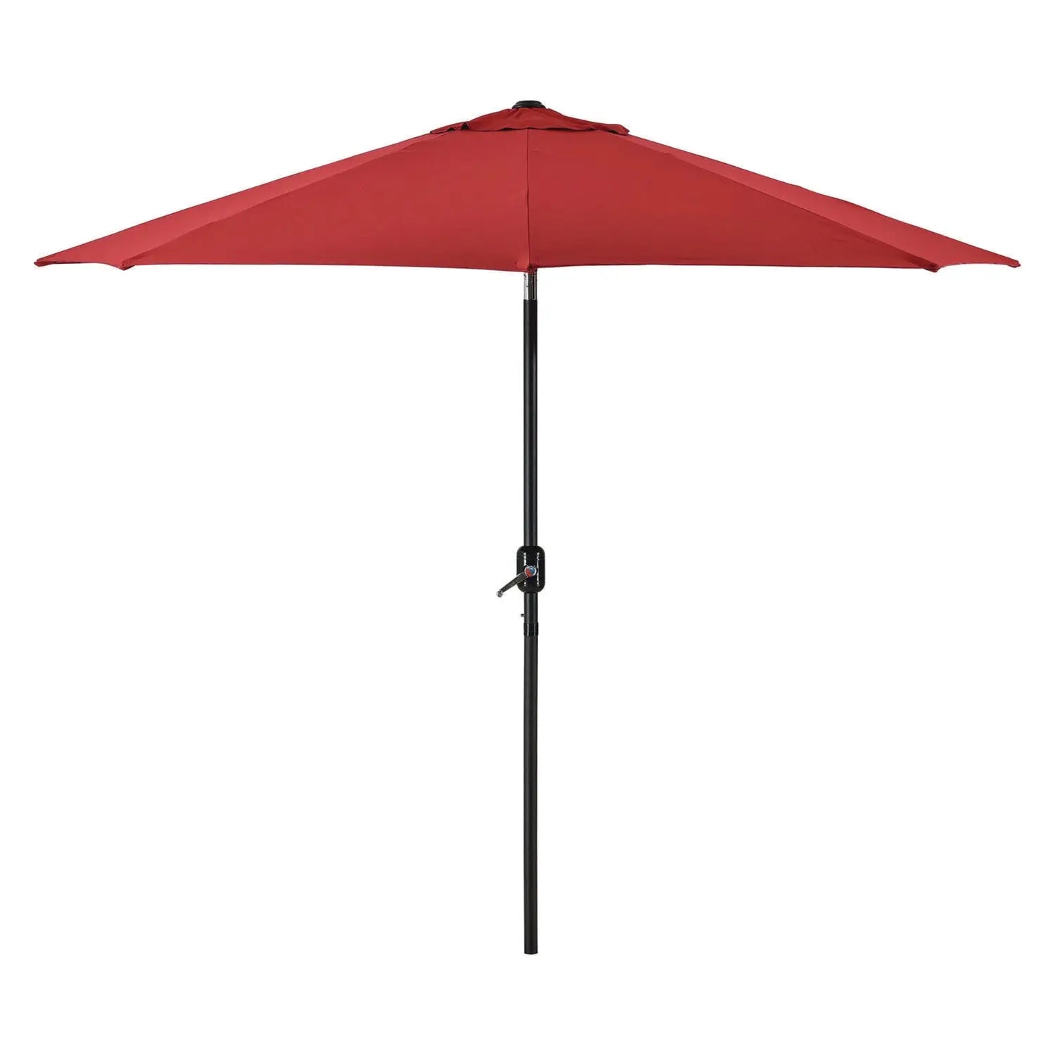 Global Industrial® Outdoor Umbrella with Tilt Mechanism, 102" Span, 94" Long, Red Canopy, Black Handle