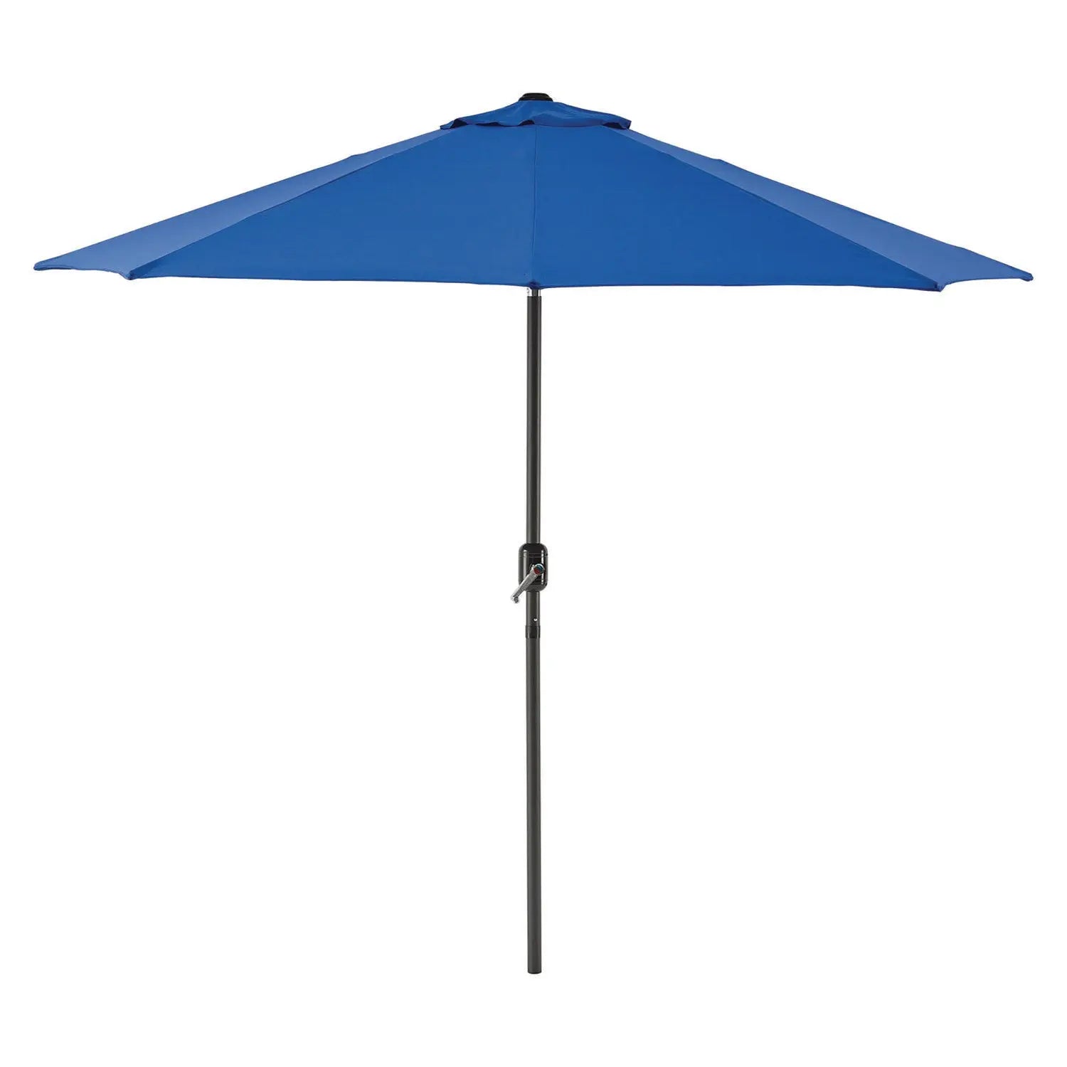 Global Industrial® Outdoor Umbrella with Tilt Mechanism, 102" Span, 94" Long, Blue Canopy, Black Handle