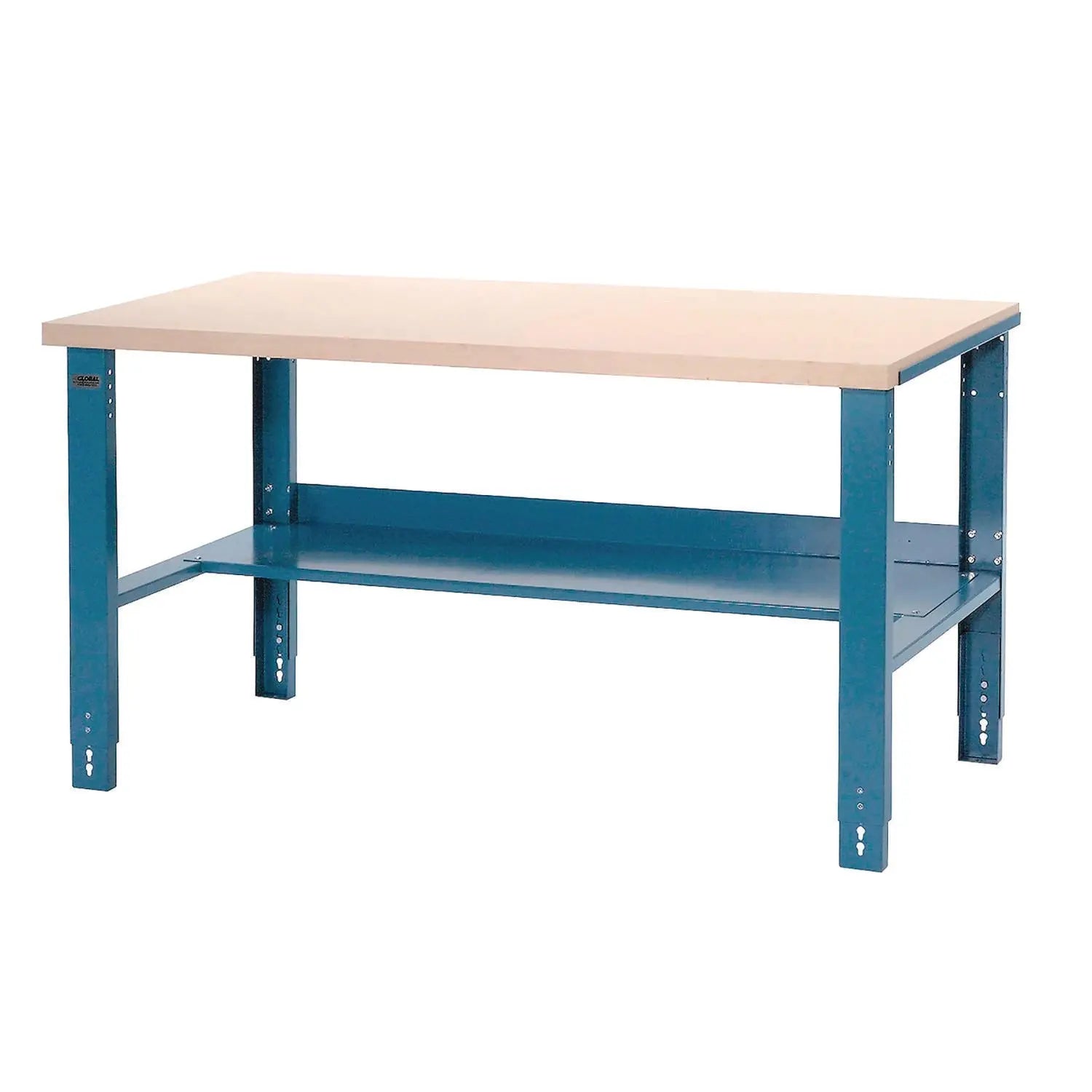 Global Industrial® Complete Industrial Workbench, 800 lbs, 60 x 30 x 57.5 to 62.5, Blue