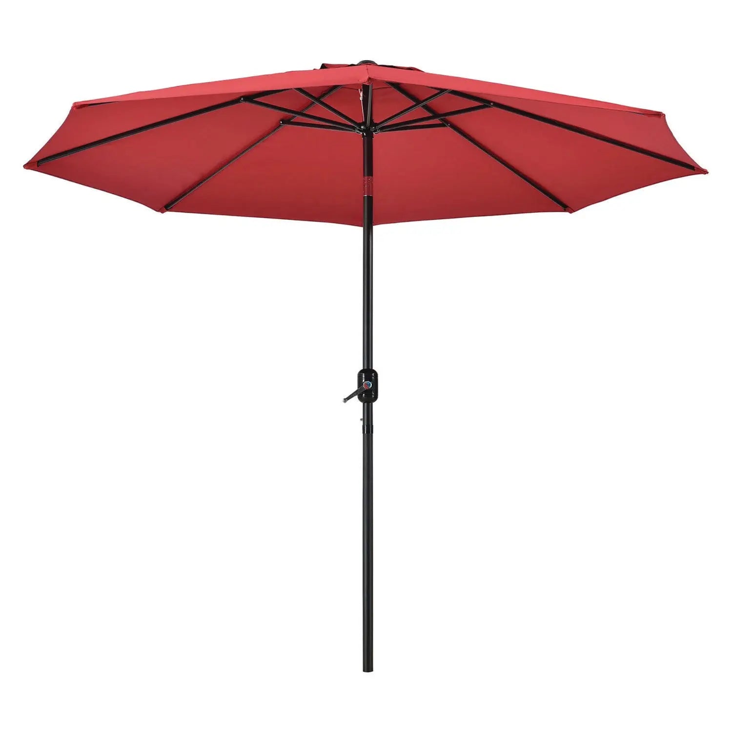 Global Industrial® Outdoor Umbrella with Tilt Mechanism, 102" Span, 94" Long, Red Canopy, Black Handle