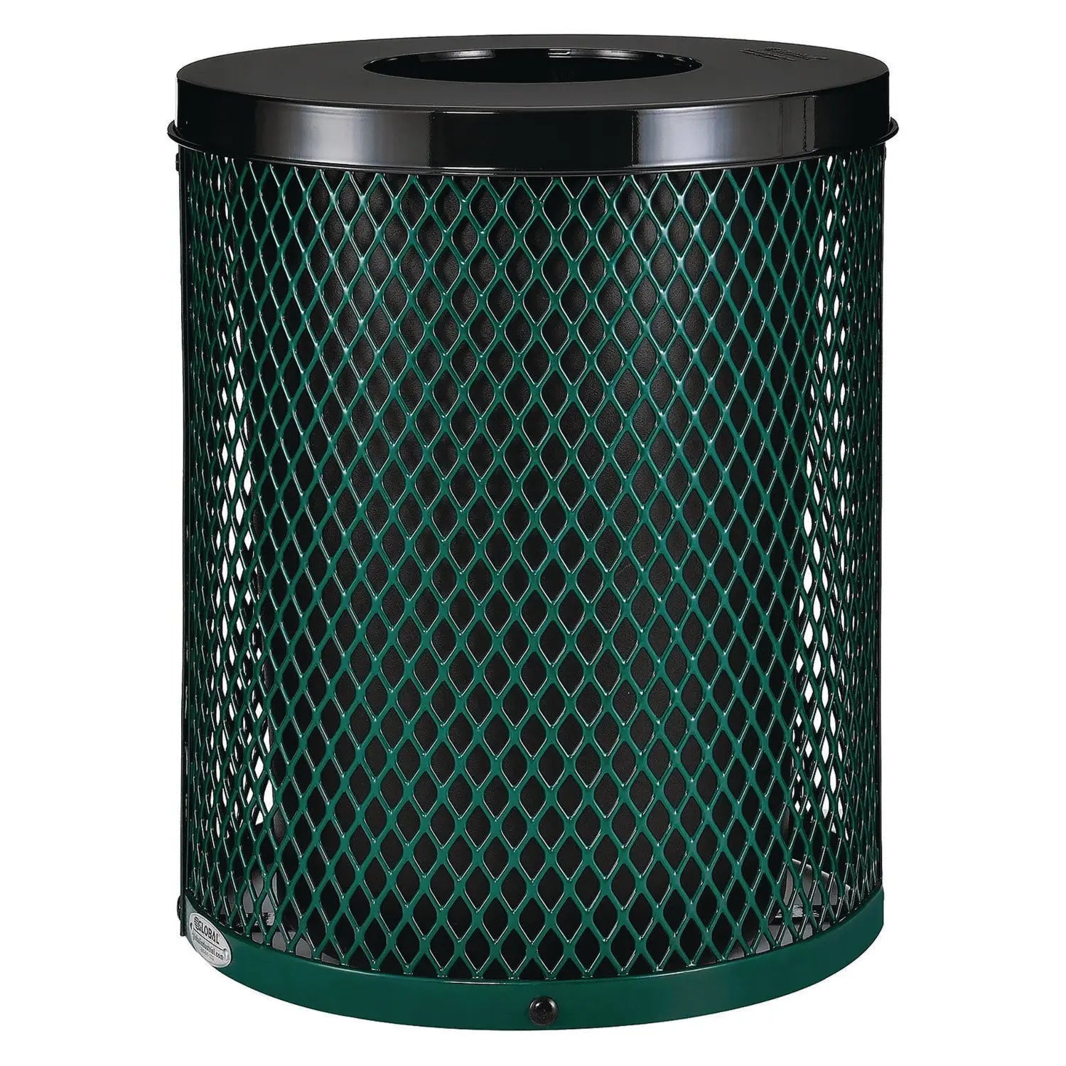 Global Industrial® Outdoor Diamond Steel Trash Can, 36 gal, Green