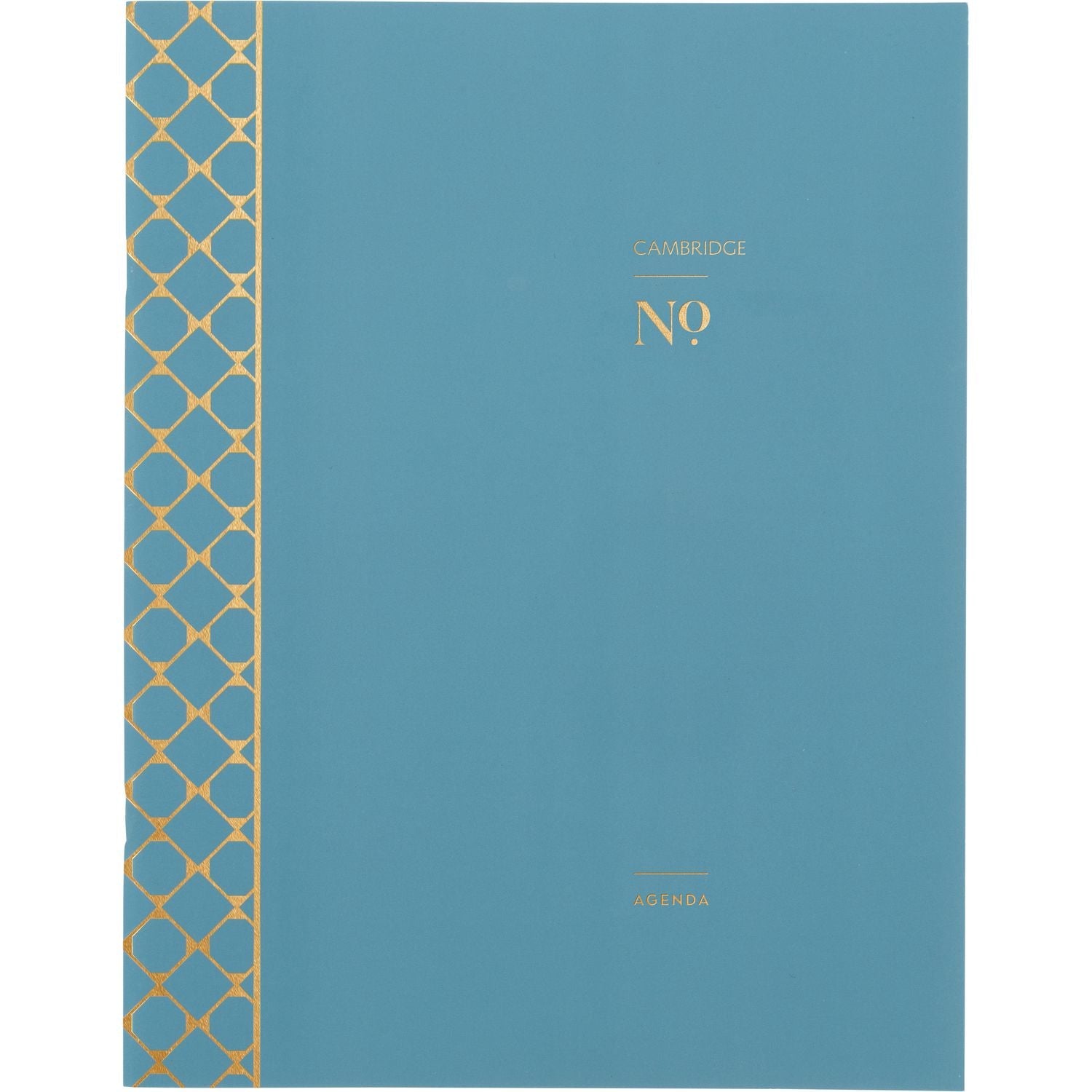 Cambridge® Workstyle Monthly Stitched Planner, Geometric Artwork, 11 x 8.5, Seaside Blue/Gold Cover, 12-Month (Jan to Dec): 2025
