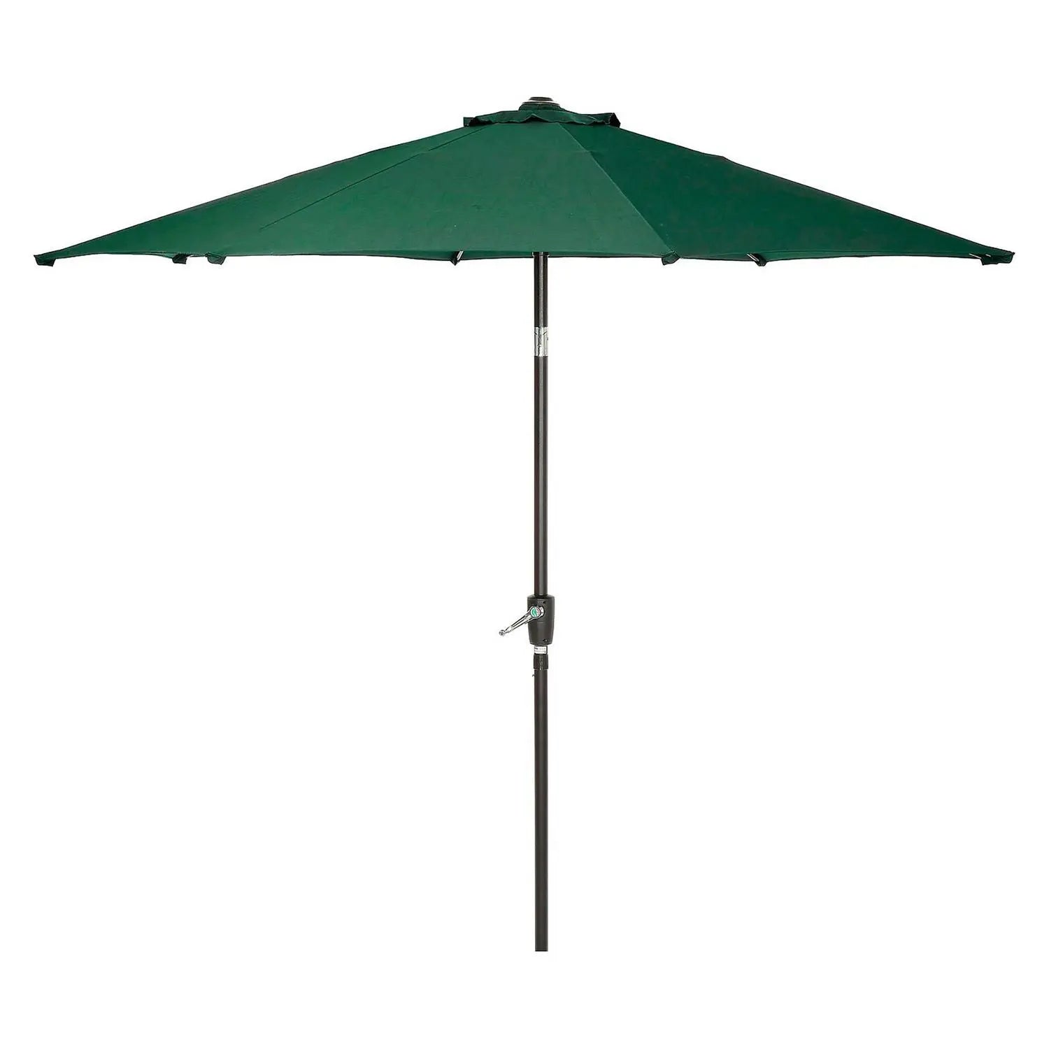 Global Industrial® Outdoor Umbrella with Tilt Mechanism, 102" Span, 94" Long, Green Canopy, Black Handle