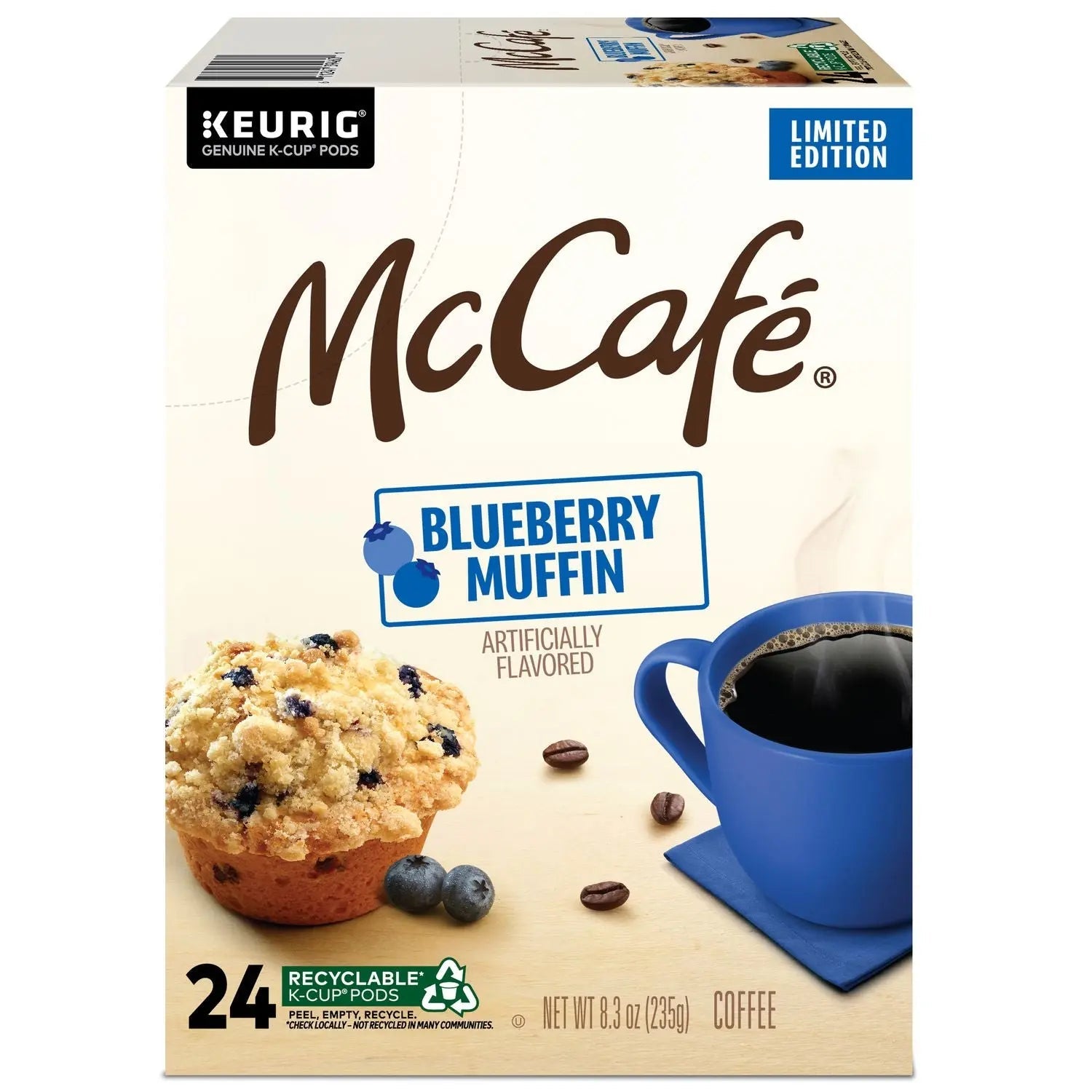 McCafe® Blueberry Muffin K-Cups, 0.34 oz K-Cup, 24/Box