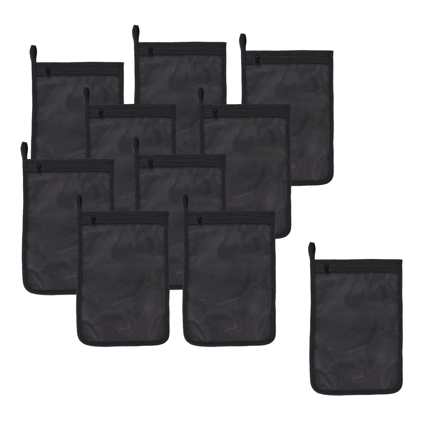 ergodyne® Arsenal 5718 Zippered Mesh Wash Bag, 8 x 10, Polyester, Black, 10/Pack