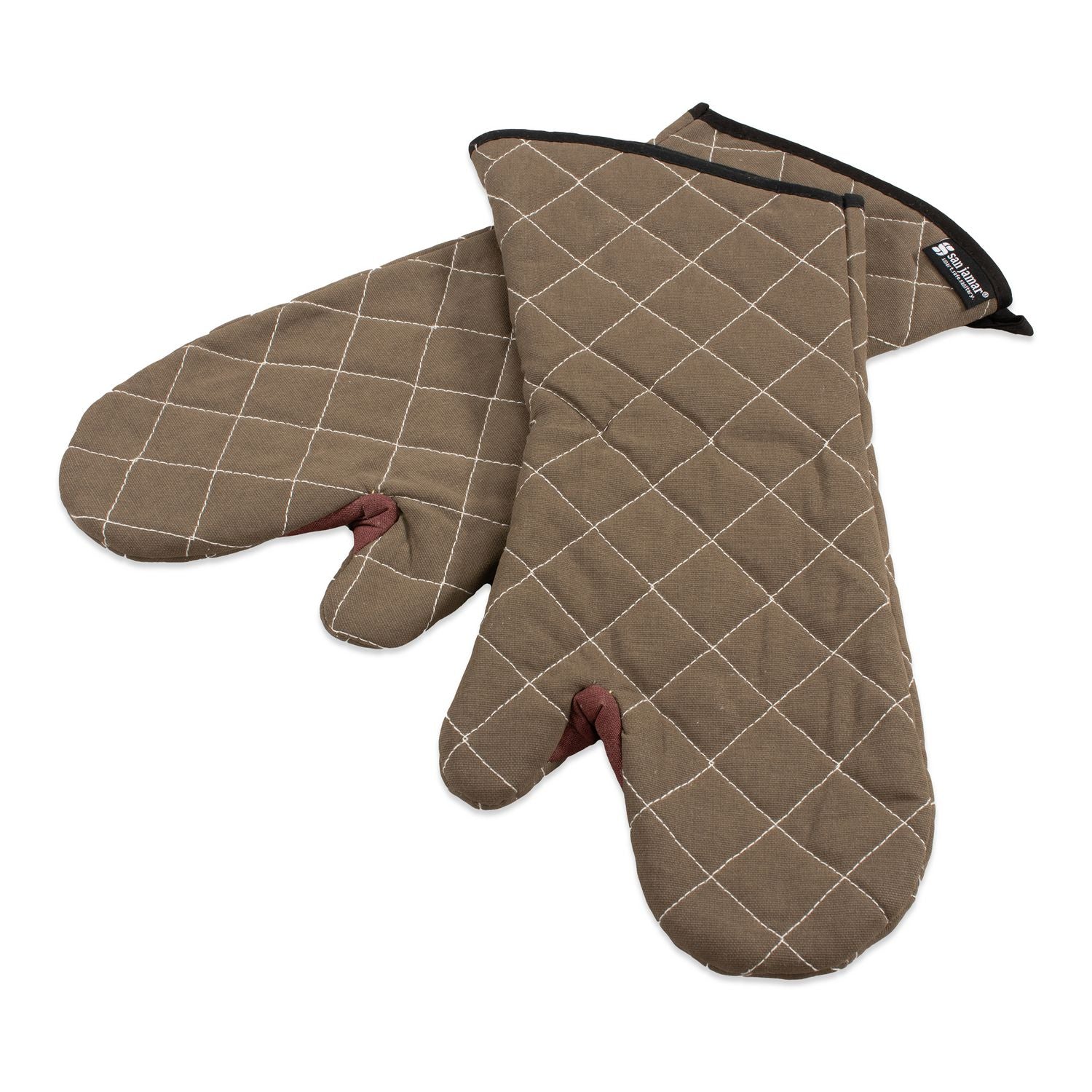 San Jamar® Bestguard Oven Mitt, 17", WebGuard Plus Fabric, Tan, Pair