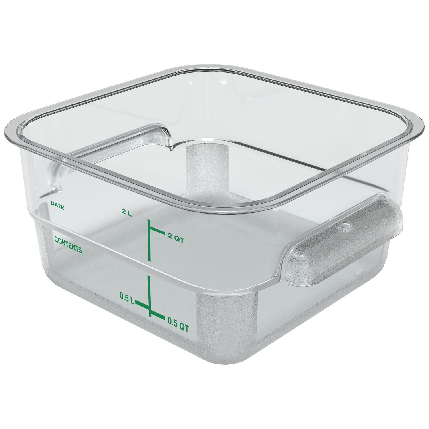 Carlisle Squares Polycarbonate Food Storage Container, 2 qt, 7.13 x 7.13 x 3.8, Clear, Plastic