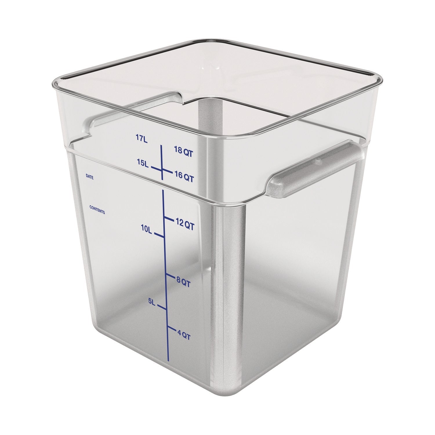 Carlisle Squares Polycarbonate Food Storage Container, 6 qt, 8.75 x 8.75 x 7.31, Clear, Plastic