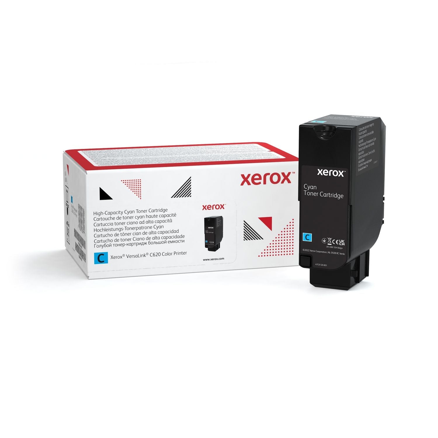 Xerox® 006R04625 High-Yield Toner, 12,000 Page-Yield, Cyan