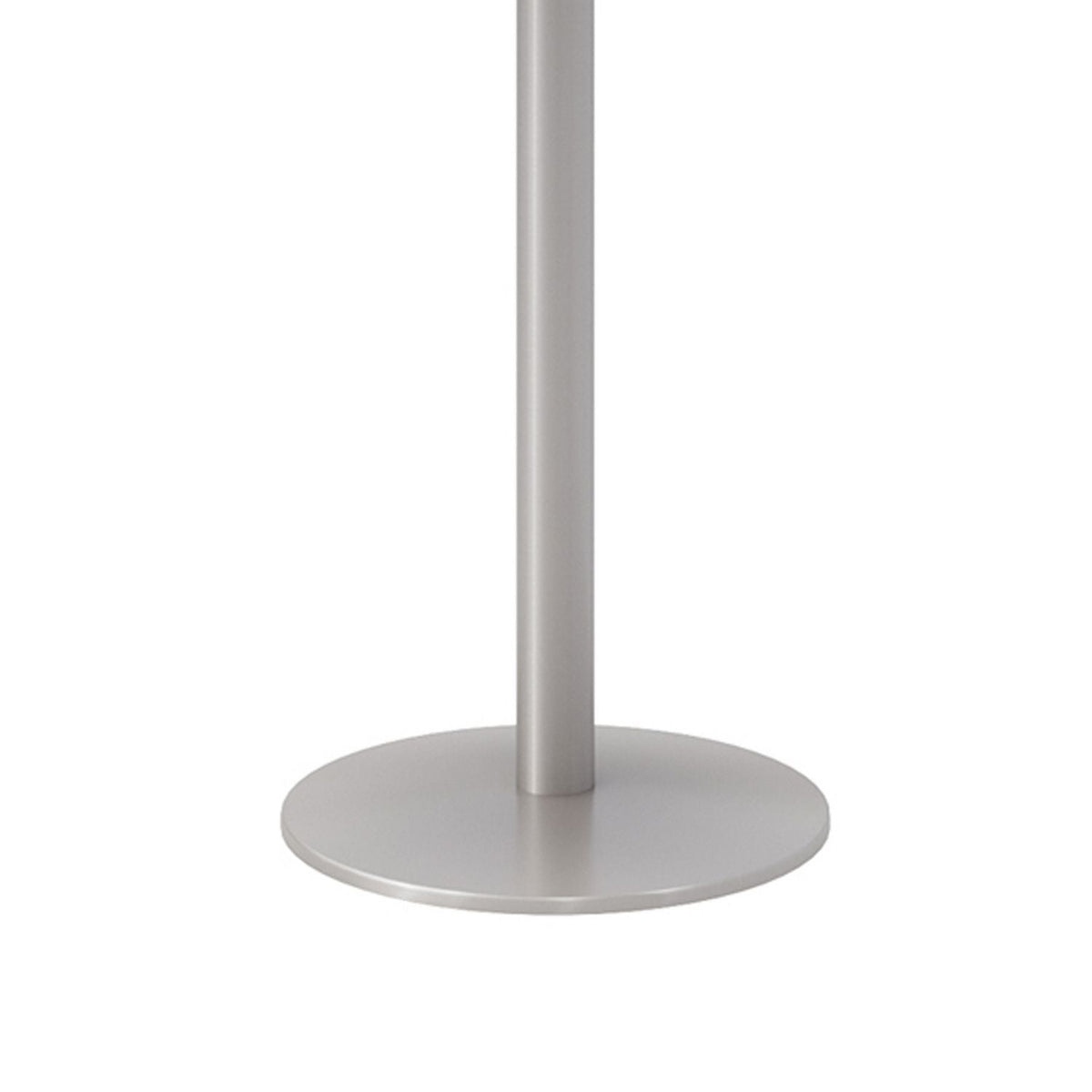KFI Studios Pedestal Bistro Table with Four White Kool Series Barstools, Round, 36" Dia x 41h, Studio Teak
