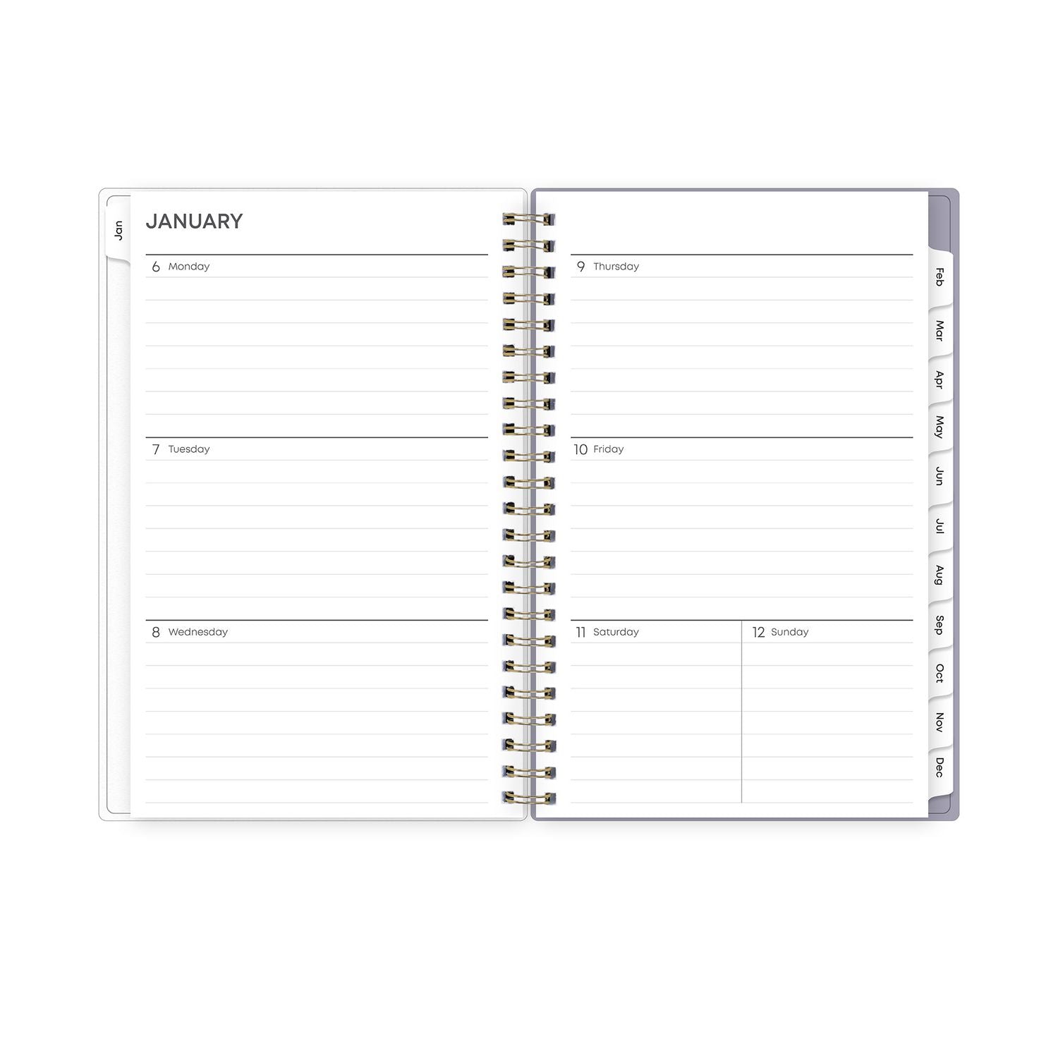 Blue Sky® Tula Weekly/Monthly Planner, Floral Artwork, 8" x 5", Purple/Pink/White Cover, 12-Month (Jan to Dec): 2025 - Bloom Skins