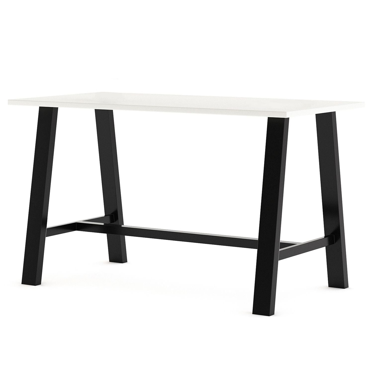 KFI Studios Midtown Dining Table with Four White Kool Series Chairs, 36 x 72 x 30, Designer White