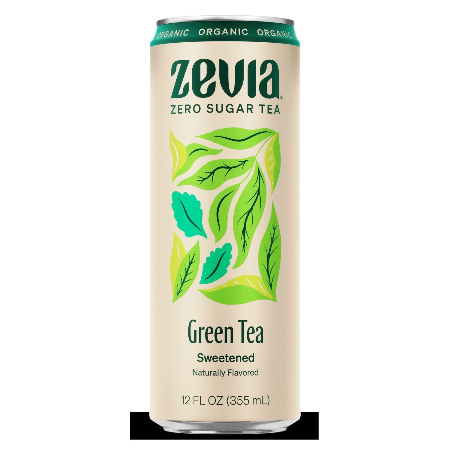 Zevia® Zero Sugar Naturally Sweetened Green Tea, 12 oz Can, 12/Carton