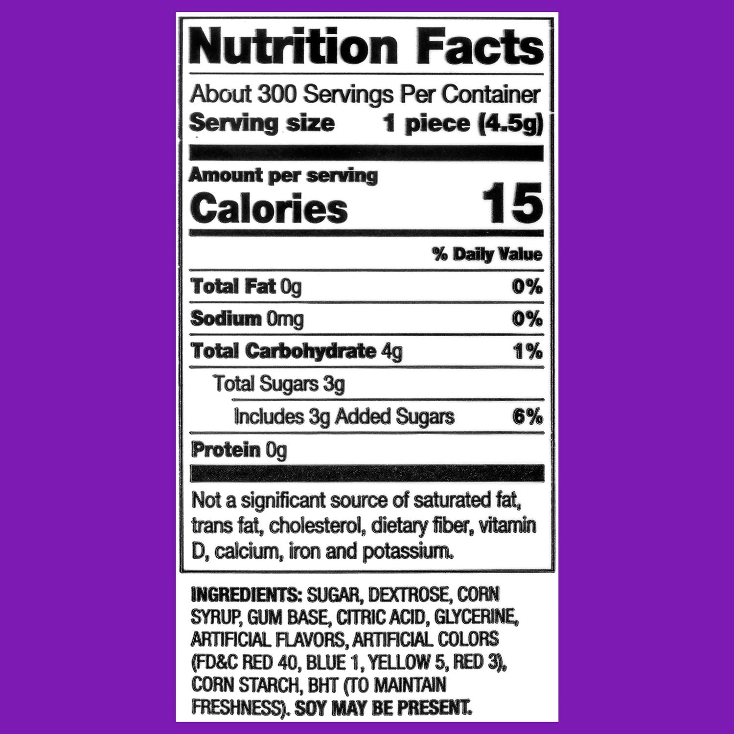 Dubble Bubble Bubble Gum Assorted Flavor Twist Tub, 0.16 oz Individually Wrapped, 300/Tub, 2 Tubs/Carton