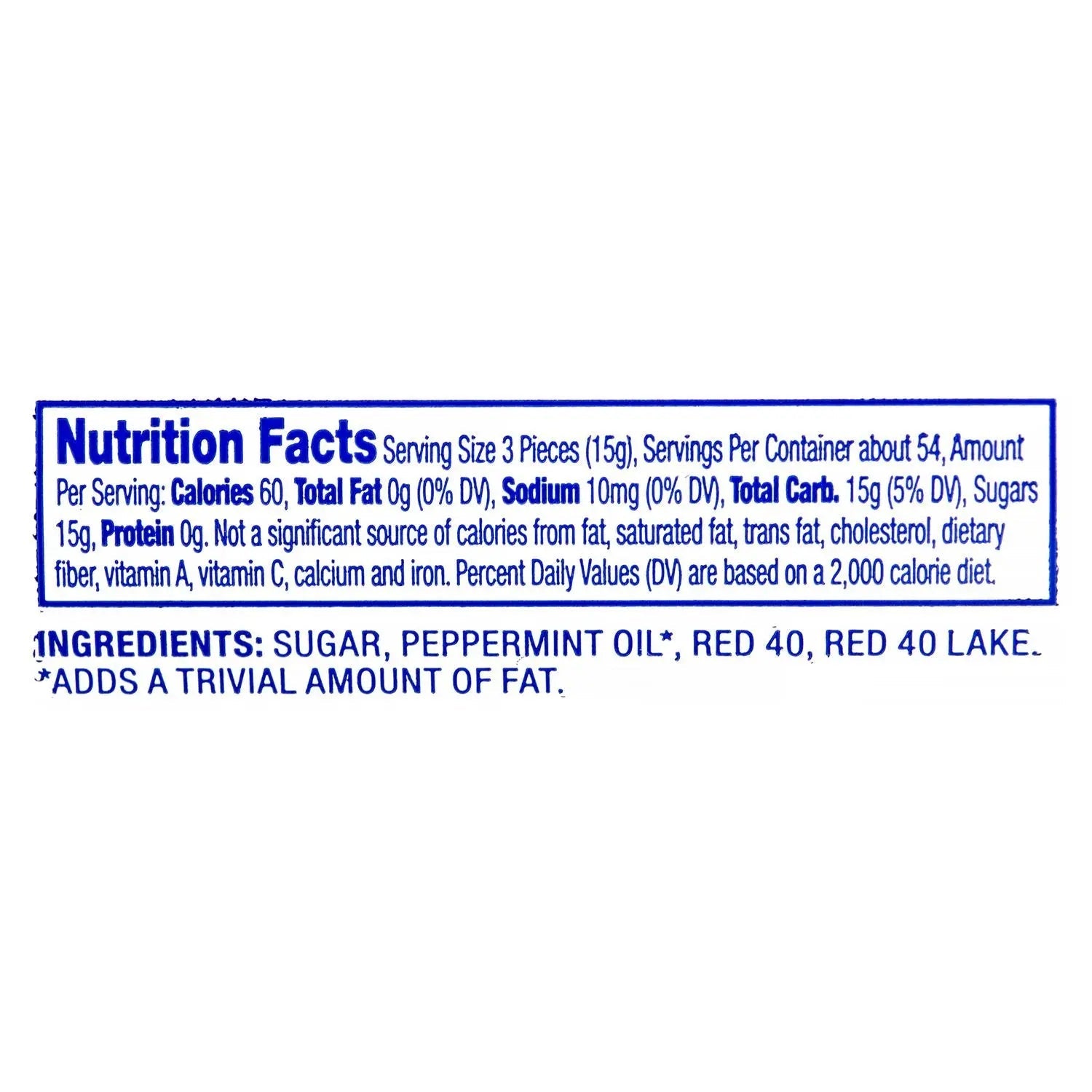 Ferrara® Bobs Sweet Stripes Soft Candy, Peppermint, 0.18 oz Individually Wrapped, 160/Tub, 2 Tubs/Carton