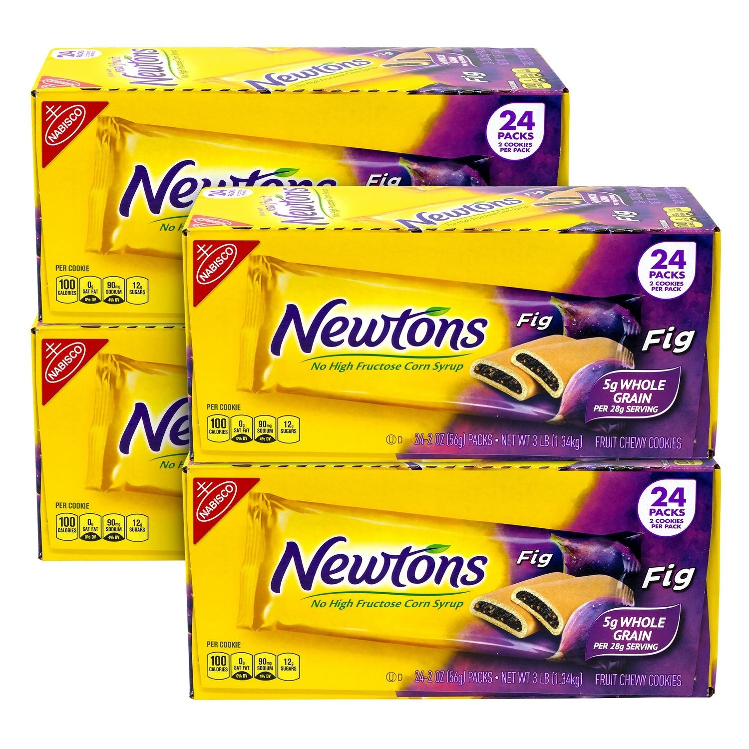 Nabisco® Fig Newtons, 2 oz Pack, 2 Cookies/Pack, 24 Packs/Box, 4 Boxes/Carton
