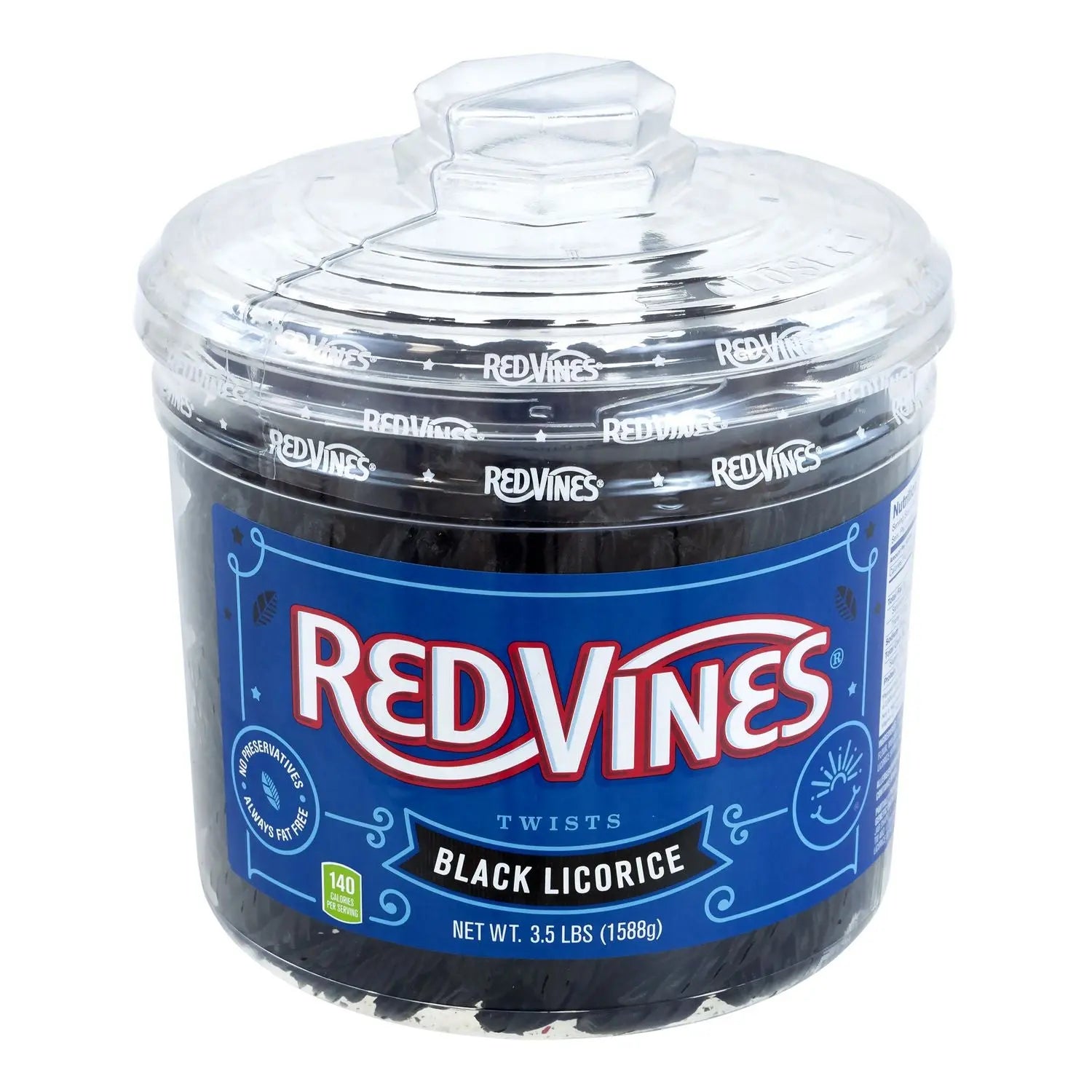 Red Vines® Black Licorice Twists, 3.5 lb Jar, 2/Carton