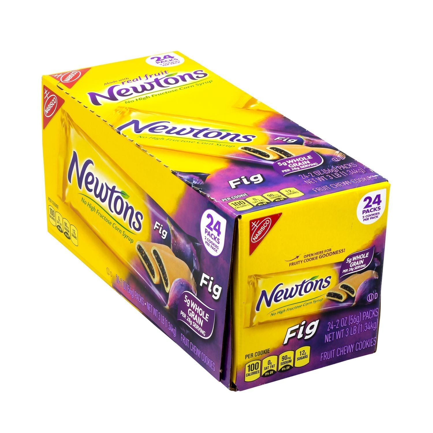 Nabisco® Fig Newtons, 2 oz Pack, 2 Cookies/Pack, 24 Packs/Box, 4 Boxes/Carton