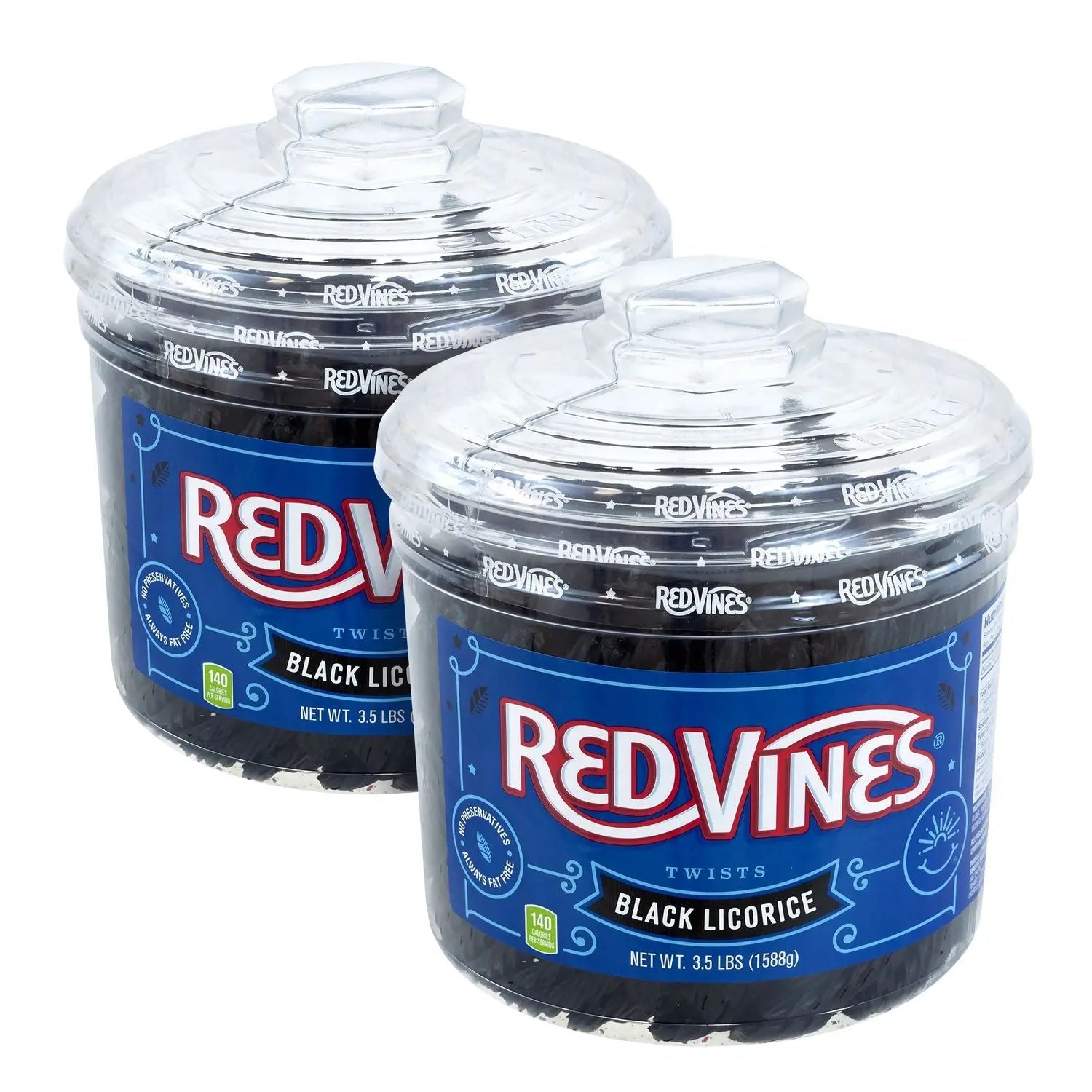 Red Vines® Black Licorice Twists, 3.5 lb Jar, 2/Carton