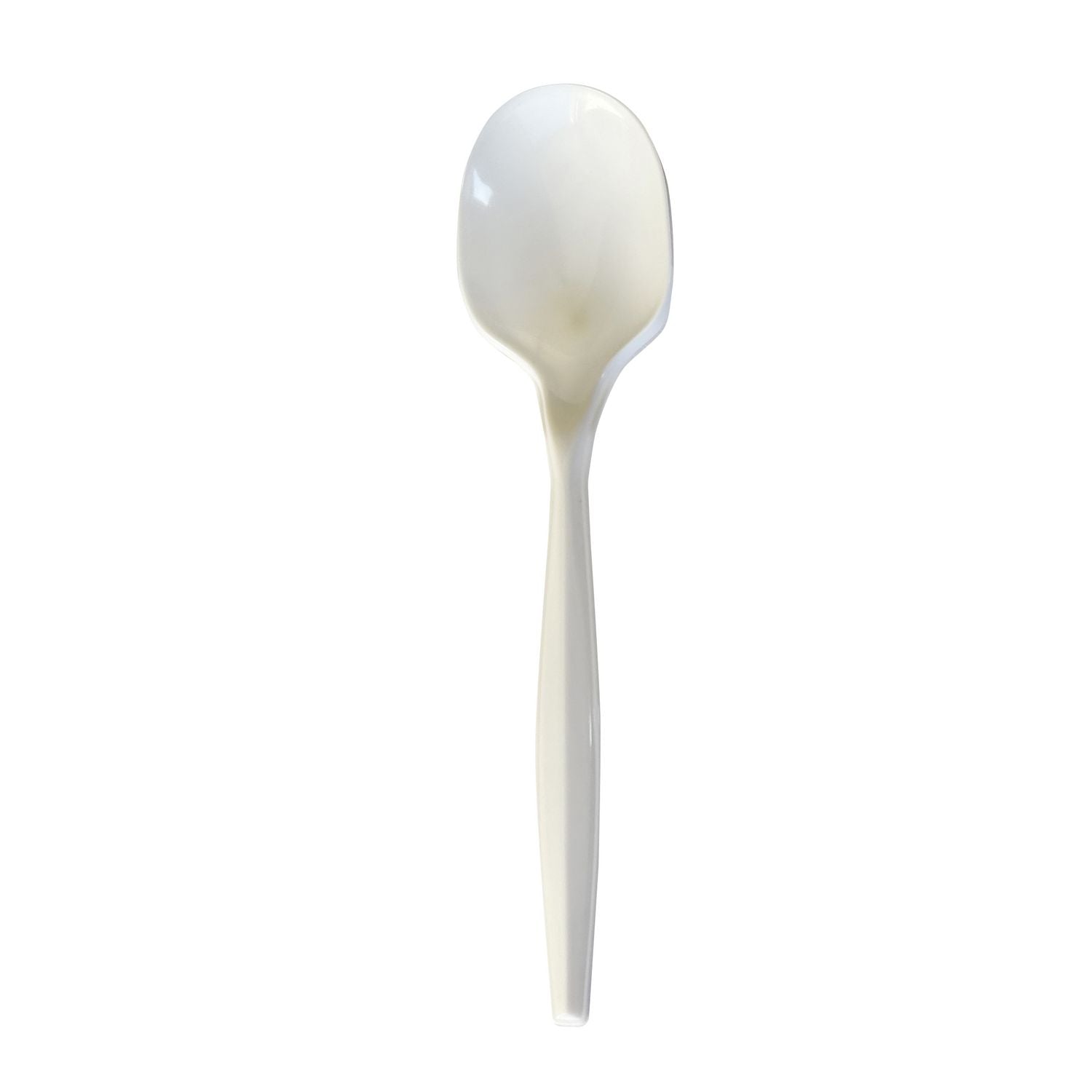 Boardwalk® Mediumweight Wrapped Polypropylene Cutlery, Spoon, 5.31", Plastic, White, 1,000/Carton