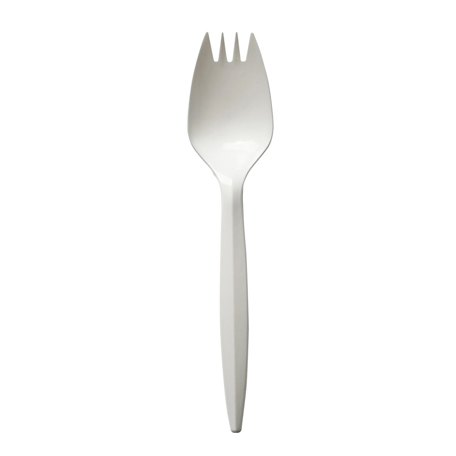 Boardwalk® Mediumweight Polypropylene Cutlery, Spork, Plastic, White, 1,000/Carton