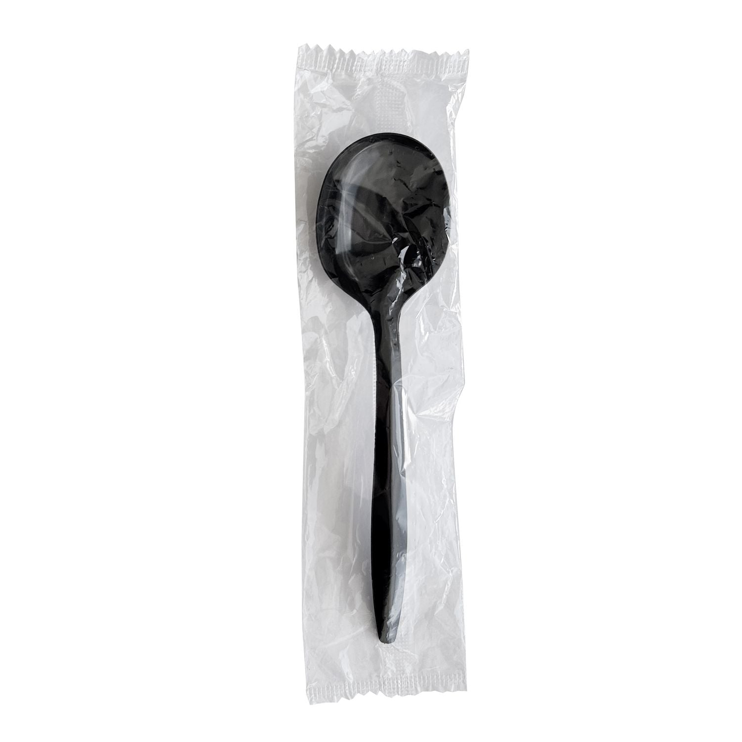Boardwalk® Heavyweight Polypropylene Cutlery, Soup Spoon, Plastic, Black, 1,000/Carton