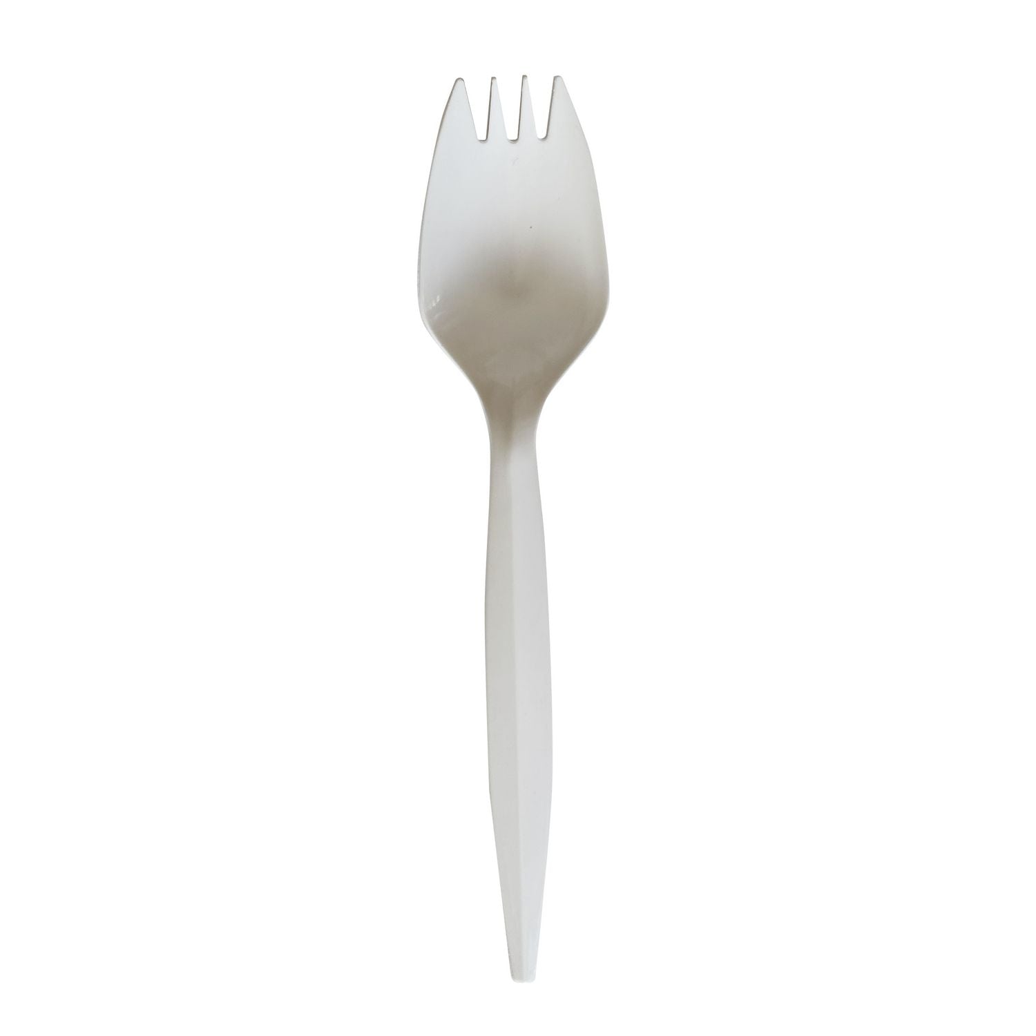 Boardwalk® Mediumweight Wrapped Polypropylene Cutlery, Spork, Plastic, White, 1,000/Carton