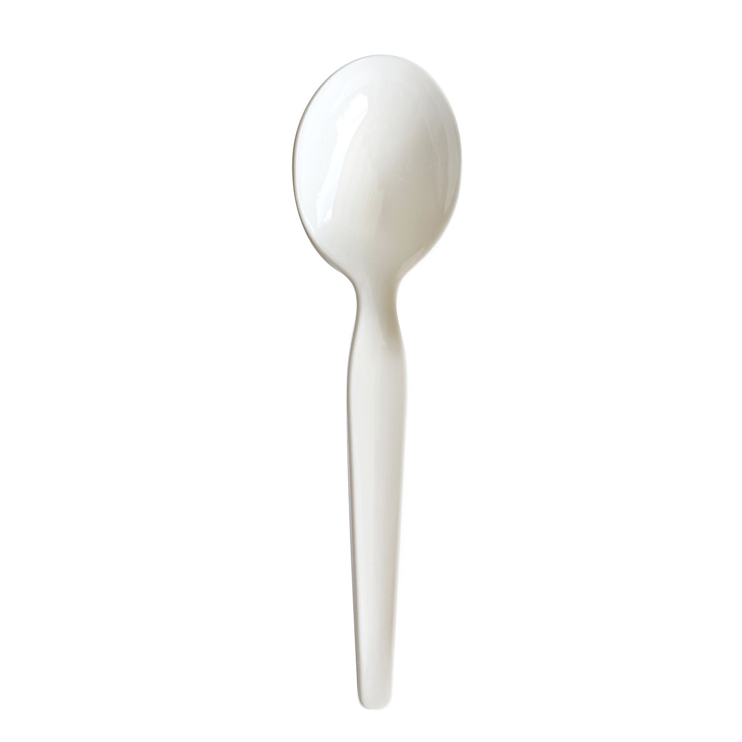 Boardwalk® Heavyweight Wrapped Polystyrene Cutlery, Spoon, Plastic, White, 1,000/Carton