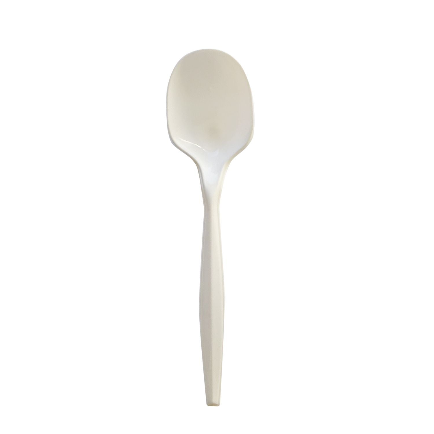 Boardwalk® Mediumweight Polypropylene Cutlery, Spoon, 5.31", Plastic, White, 1,000/Carton