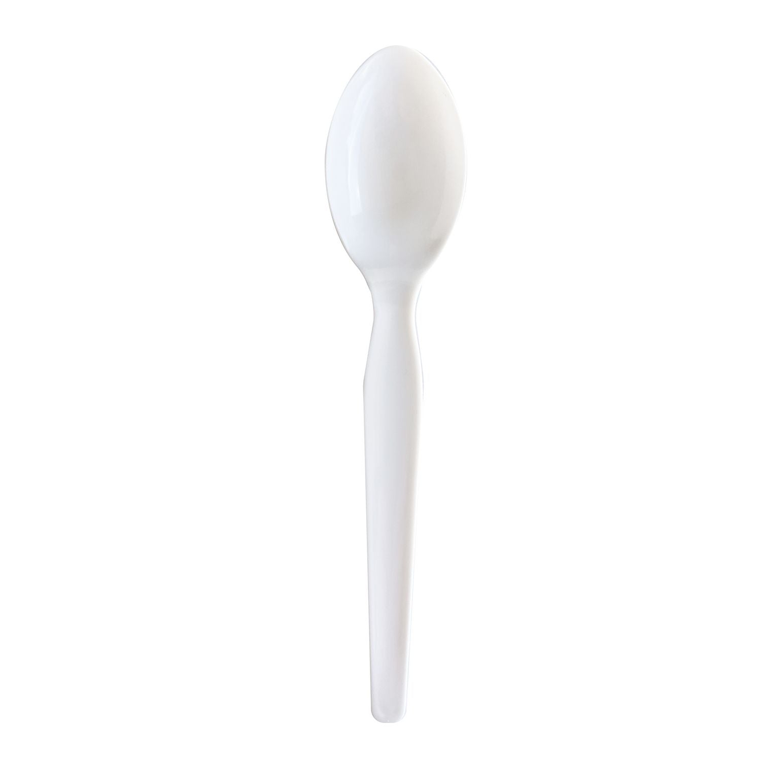 Boardwalk® Heavyweight Wrapped Polystyrene Cutlery, Soup Spoon, Plastic, White, 1,000/Carton
