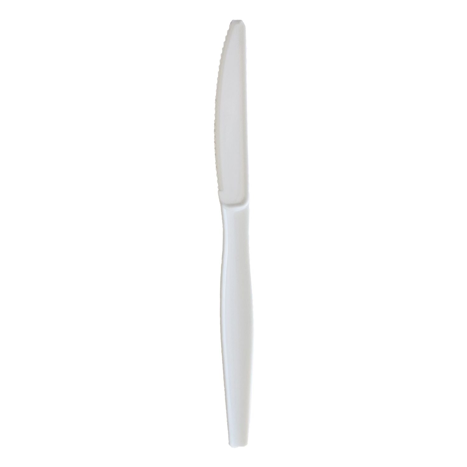 Boardwalk® Heavyweight Wrapped Polystyrene Cutlery, Knife, Plastic, White, 1,000/Carton