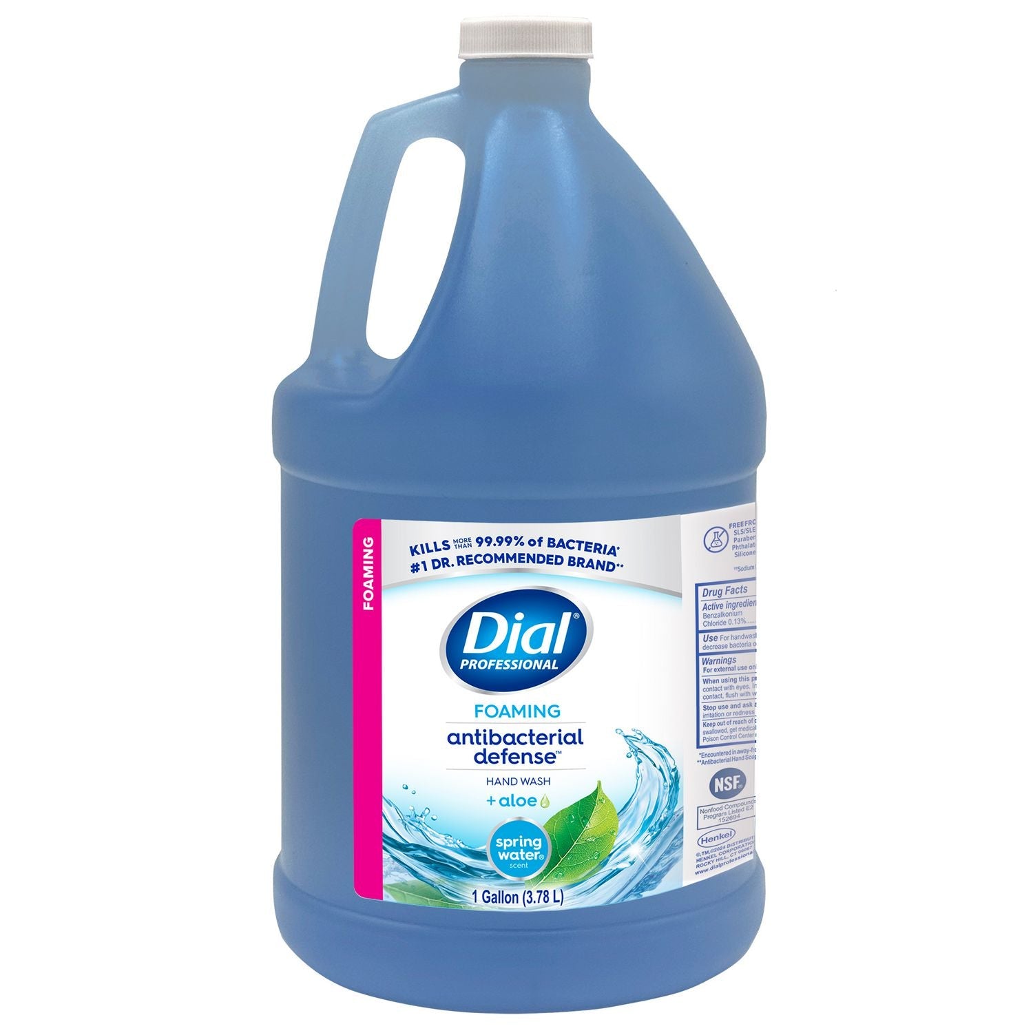 Dial® Antibacterial Foaming Hand Wash Refill, Spring Water Scent, 1 gal, 4/Carton