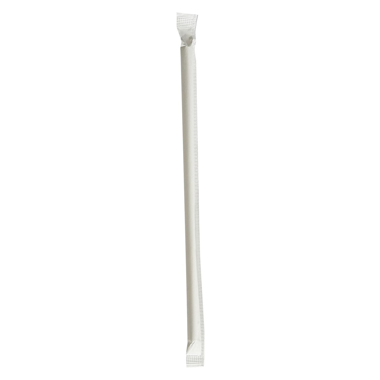 Boardwalk® Wrapped Jumbo Paper Straws, 7.75", Paper, White, 1,280/Carton