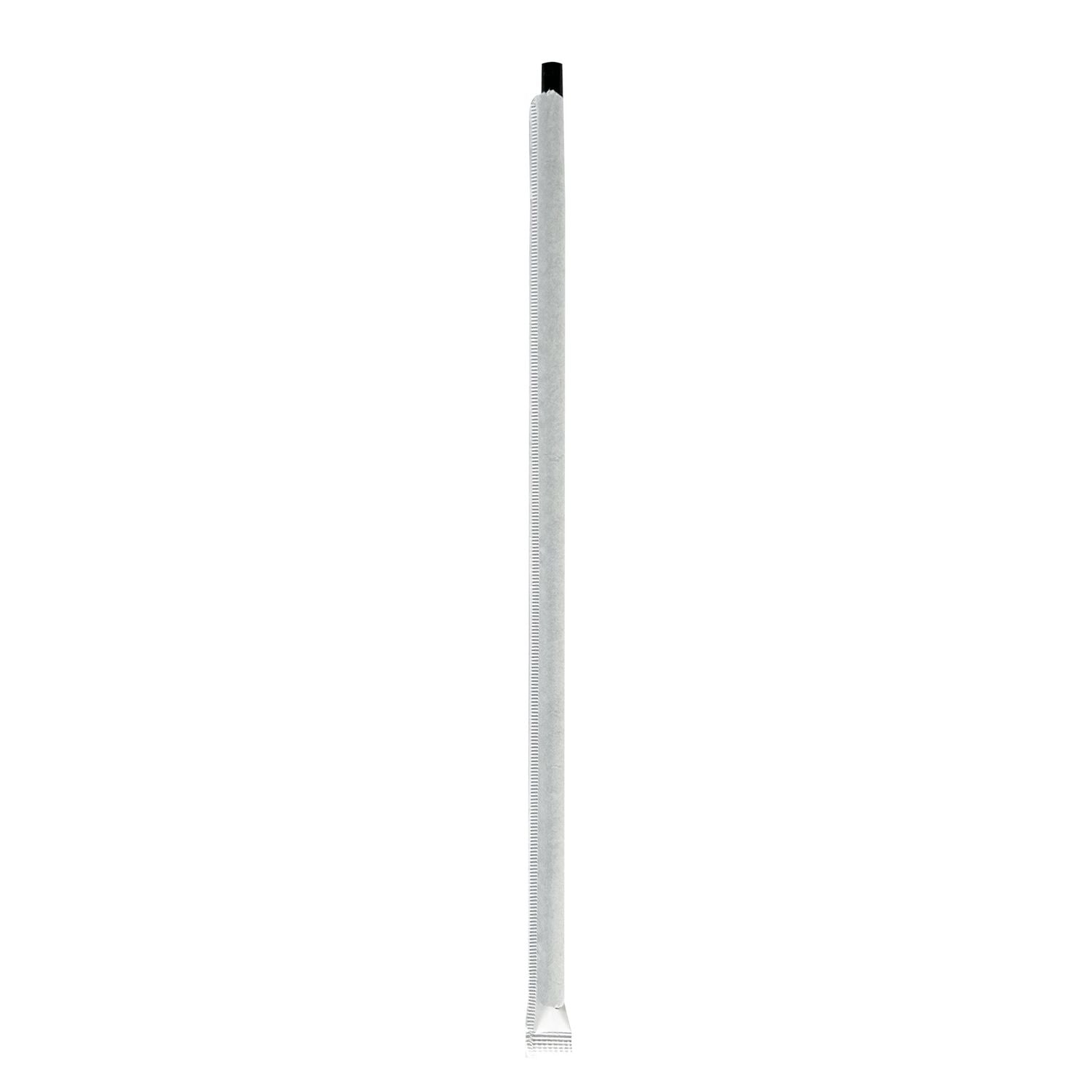 Boardwalk® Wrapped Giant Straws, 10.25", Polypropylene, Black, 1,200/Carton