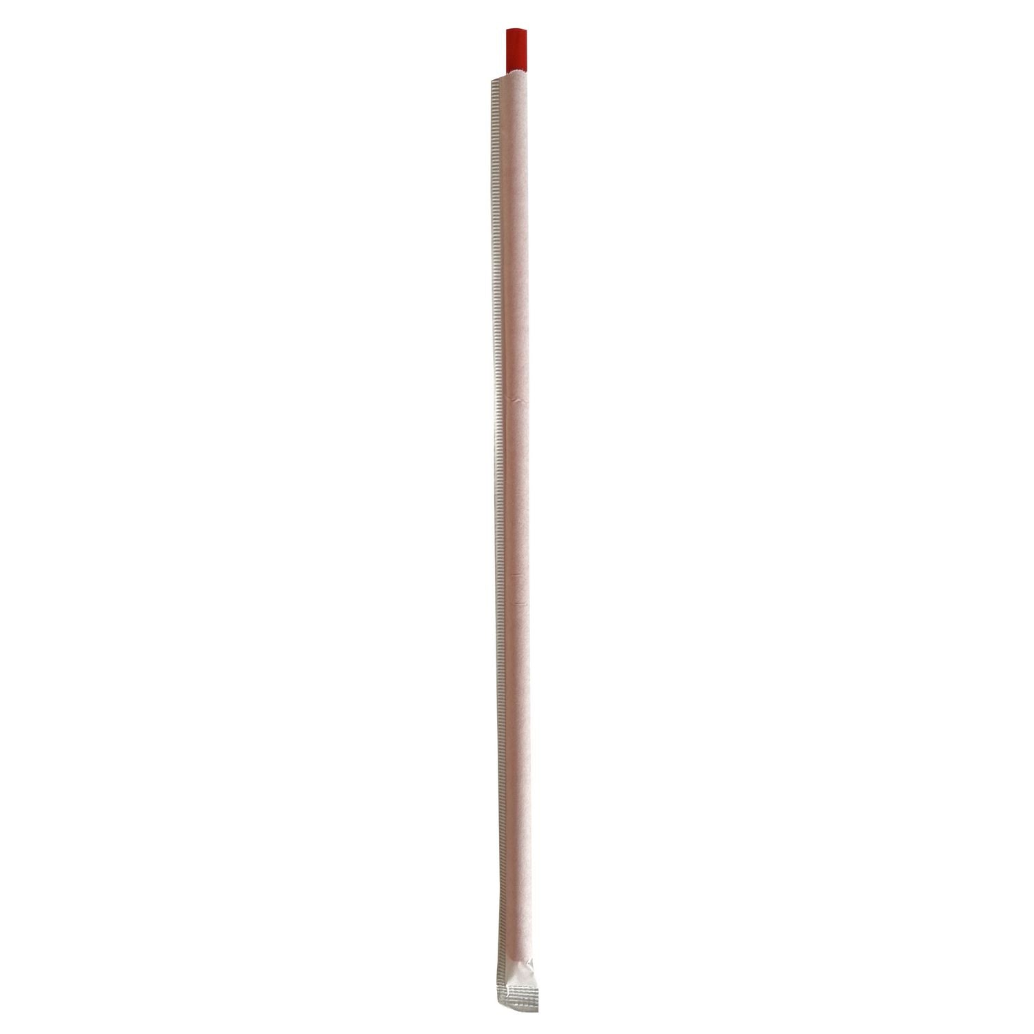 Boardwalk® Wrapped Giant Straws, 10.25", Polypropylene, Red, 1,200/Carton