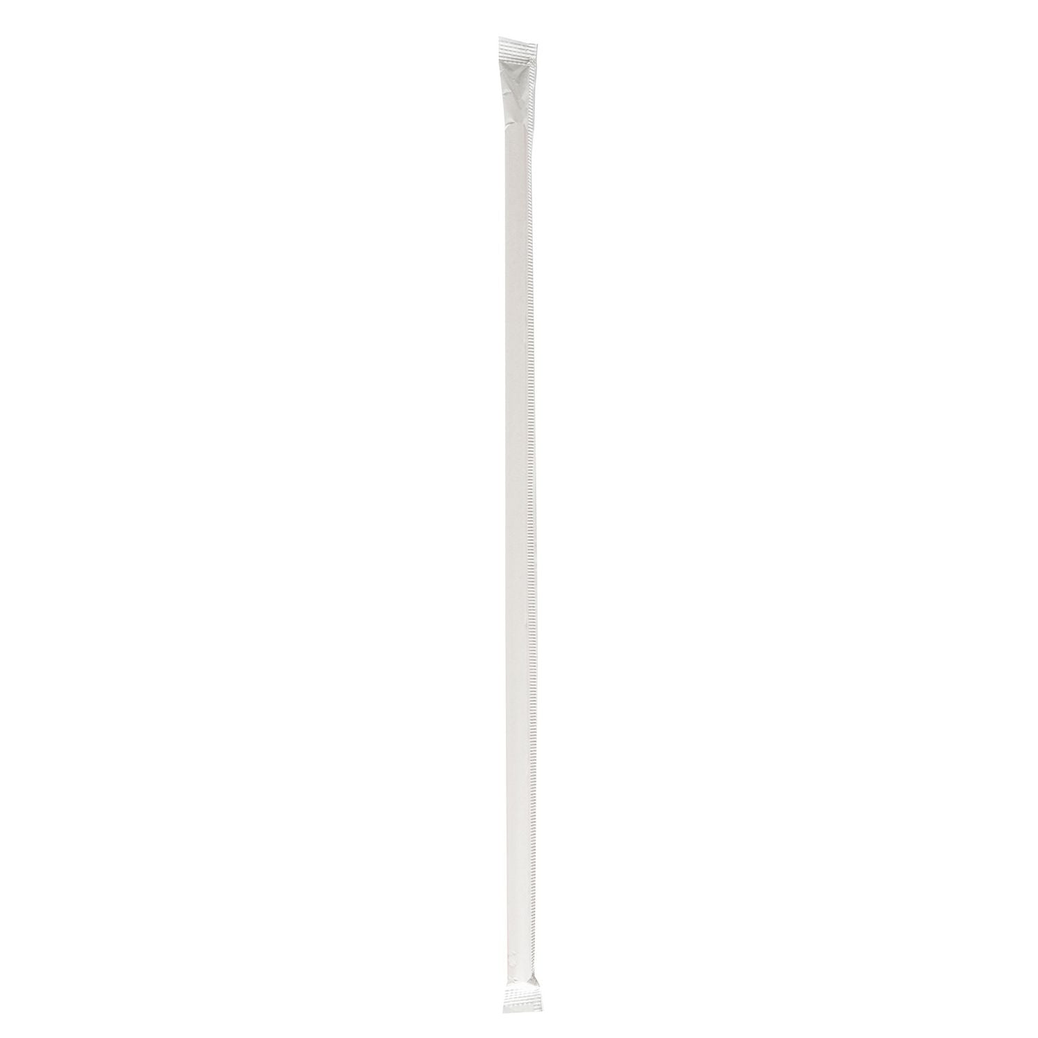 Boardwalk® Wrapped Jumbo Straws, 10.25", Polypropylene, Red/White Striped, 2,000/Carton