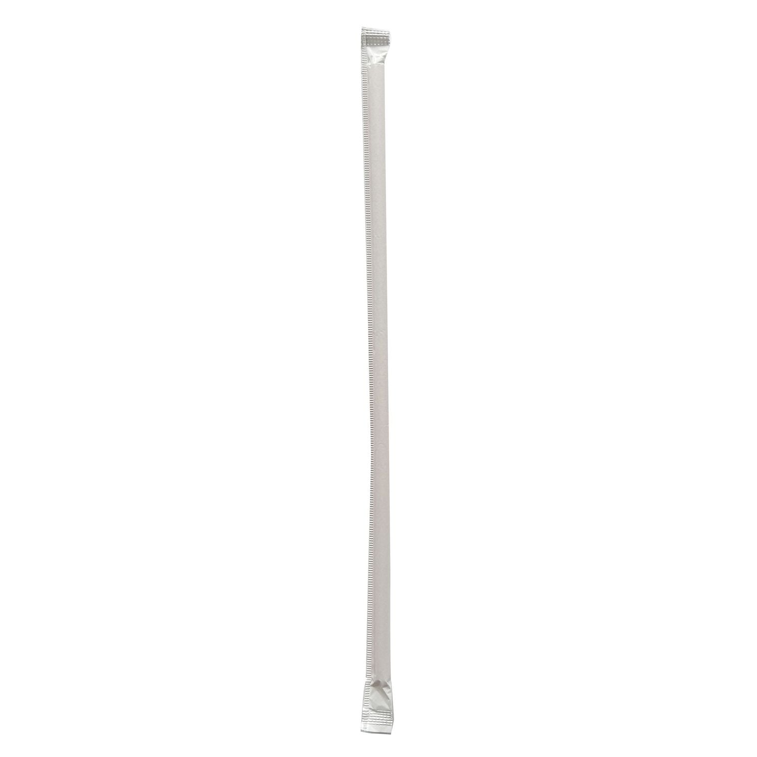 Boardwalk® Wrapped Giant Straws, 10.25", Polypropylene, Red/White Striped, 1,200/Carton