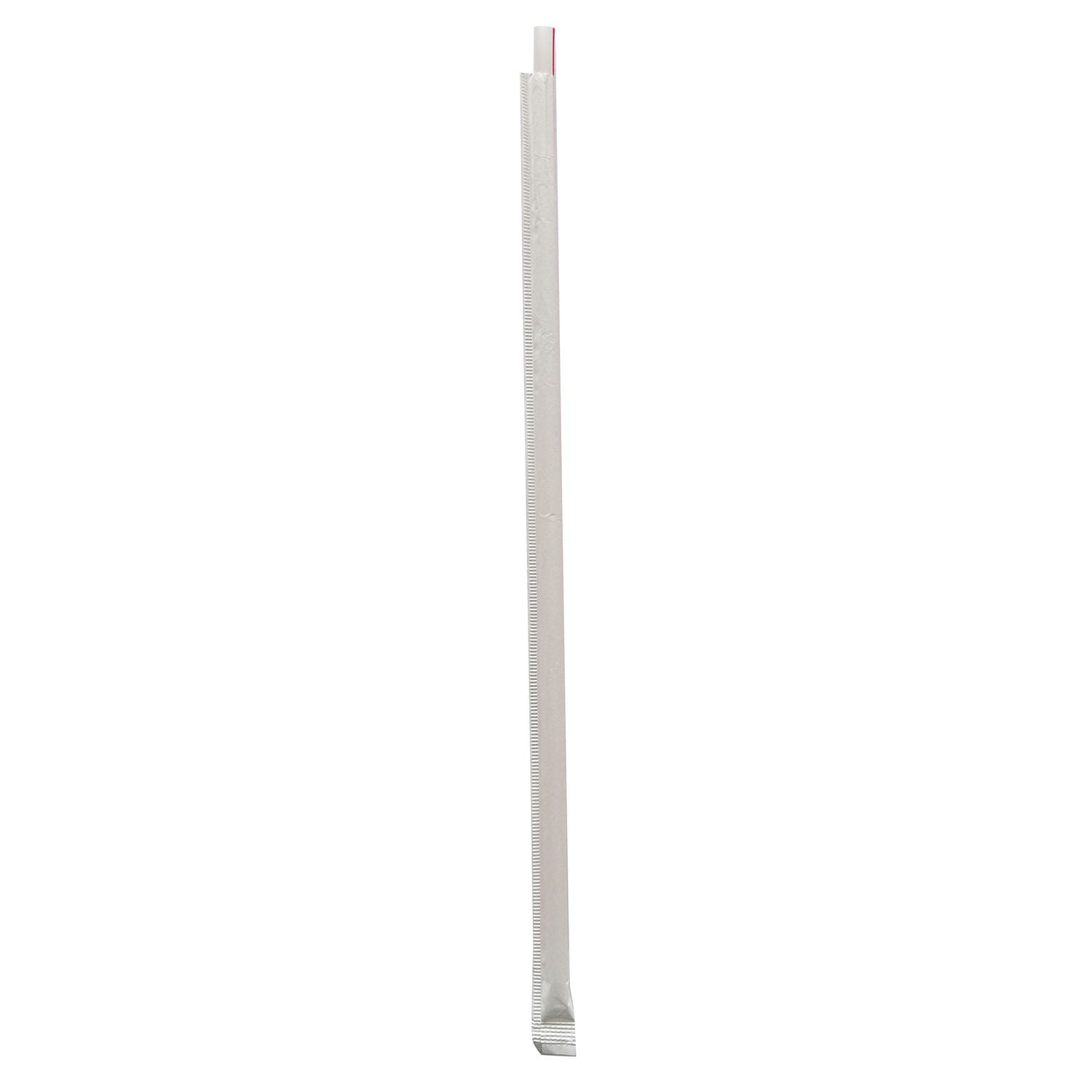 Boardwalk® Wrapped Giant Straws, 10.25", Polypropylene, Red/White Striped, 1,200/Carton
