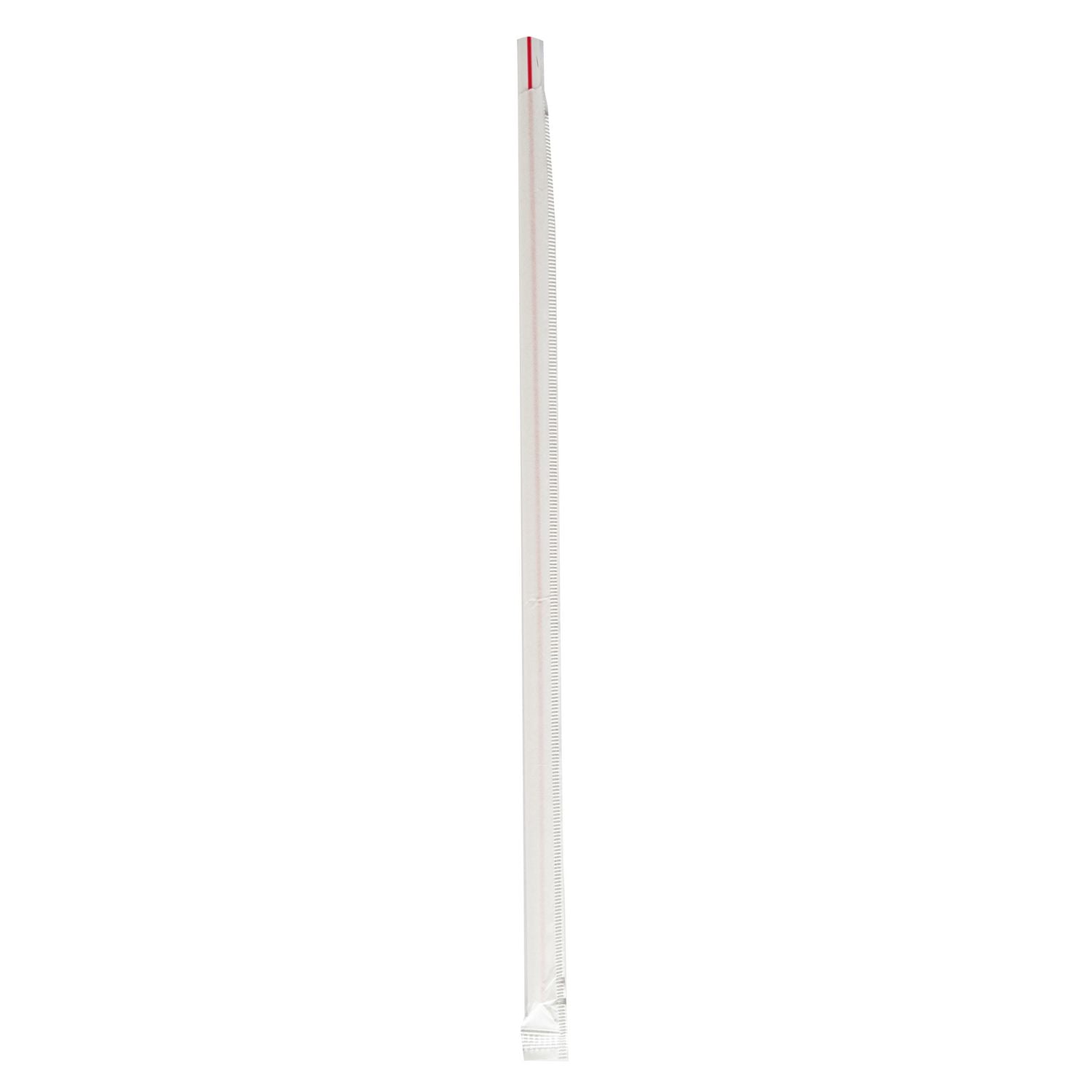 Boardwalk® Wrapped Jumbo Straws, 10.25", Polypropylene, Red/White Striped, 2,000/Carton
