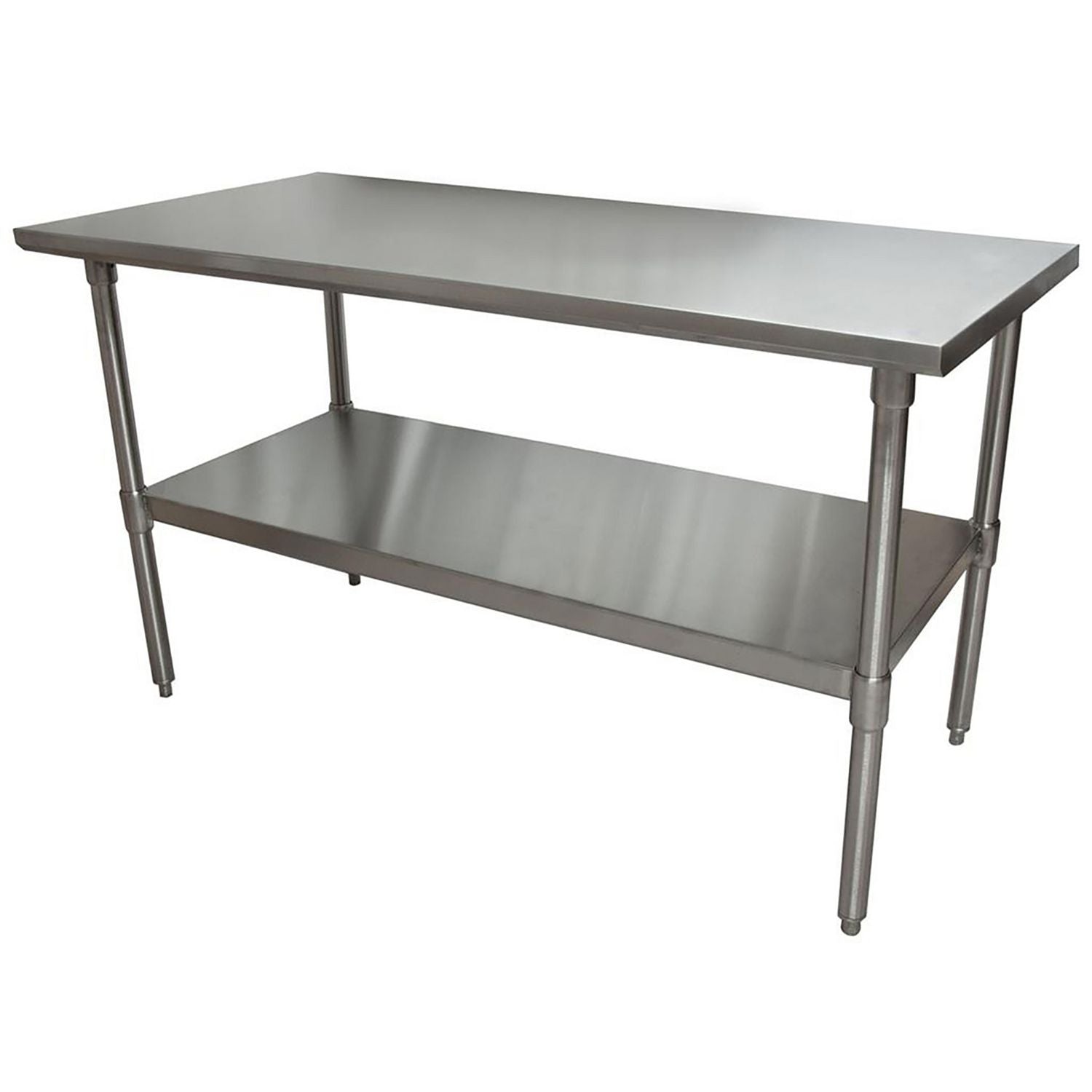 BK Resources Stainless Steel Flat Top Work Tables, 60w x 30d x 36h, Silver, 2/Pallet