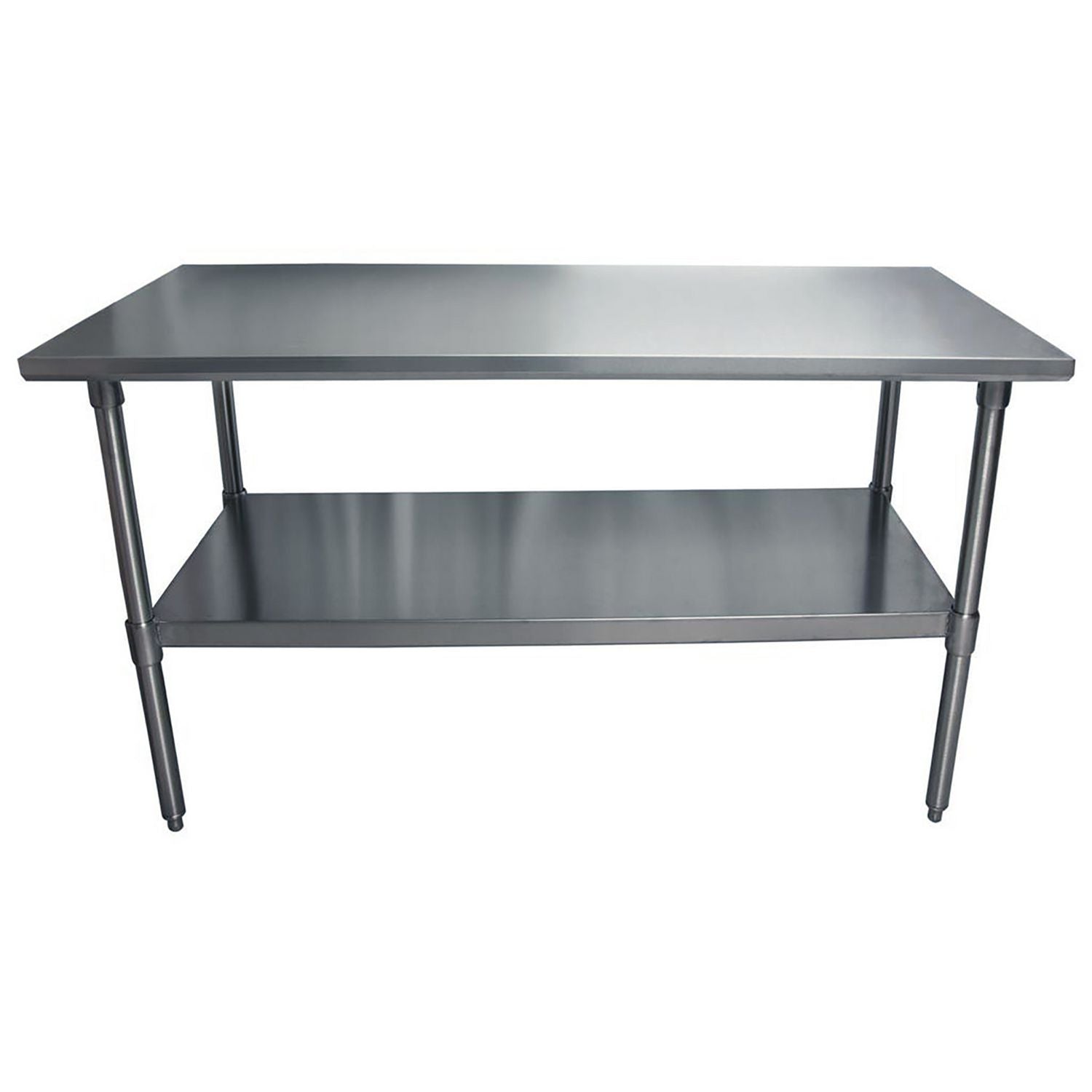 BK Resources Stainless Steel Flat Top Work Tables, 60w x 30d x 36h, Silver, 2/Pallet