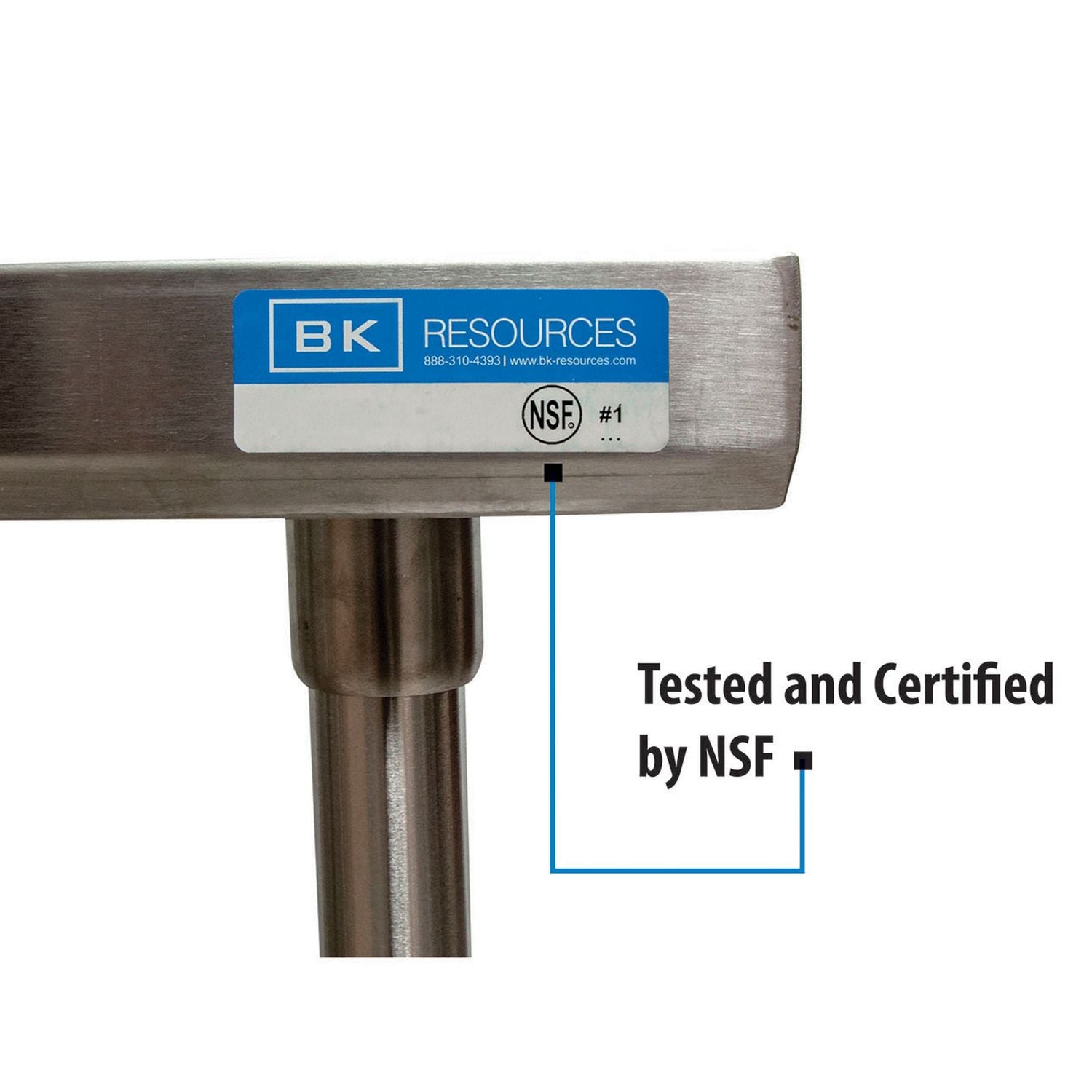 BK Resources Stainless Steel Flat Top Work Tables, 48w x 30d x 36h, Silver, 2/Pallet