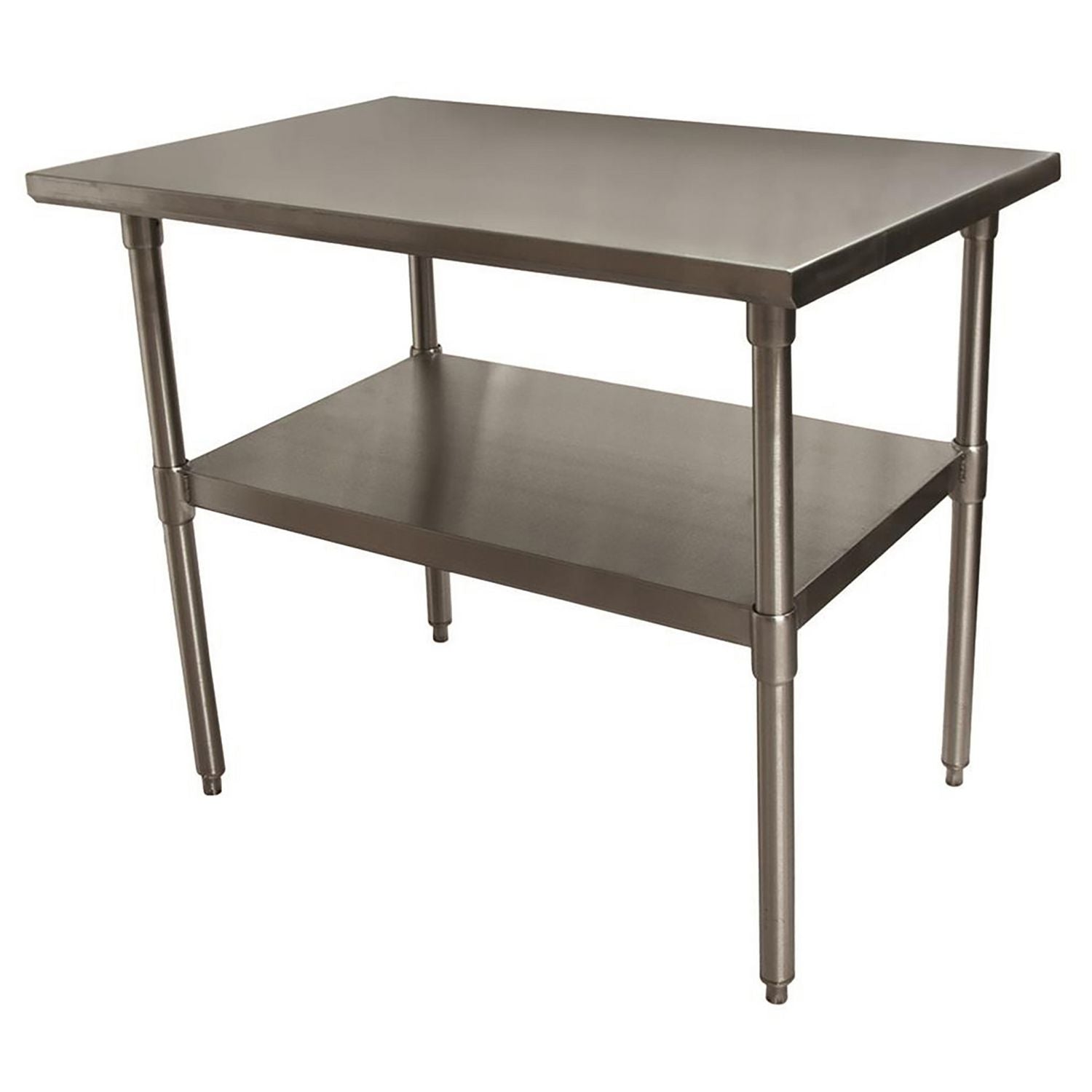 BK Resources Stainless Steel Flat Top Work Tables, 48w x 30d x 36h, Silver, 2/Pallet