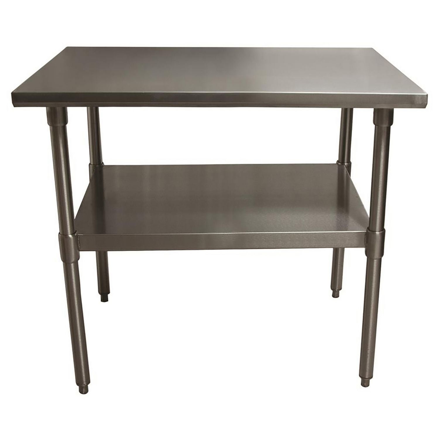 BK Resources Stainless Steel Flat Top Work Tables, 48w x 30d x 36h, Silver, 2/Pallet