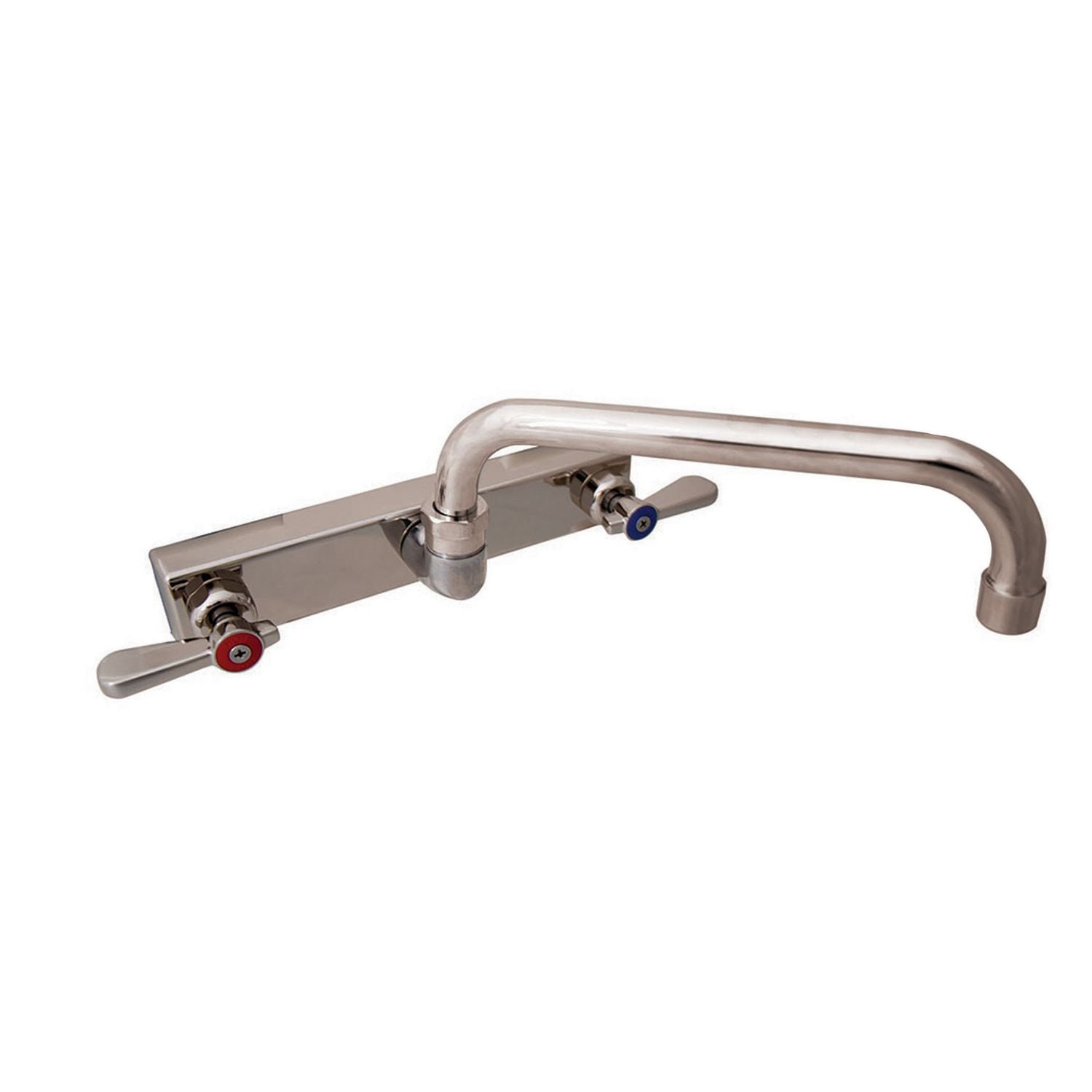 BK Resources Evolution Splash Mount Stainless Steel Faucet, 4.88" Height/10" Reach, Stainless Steel